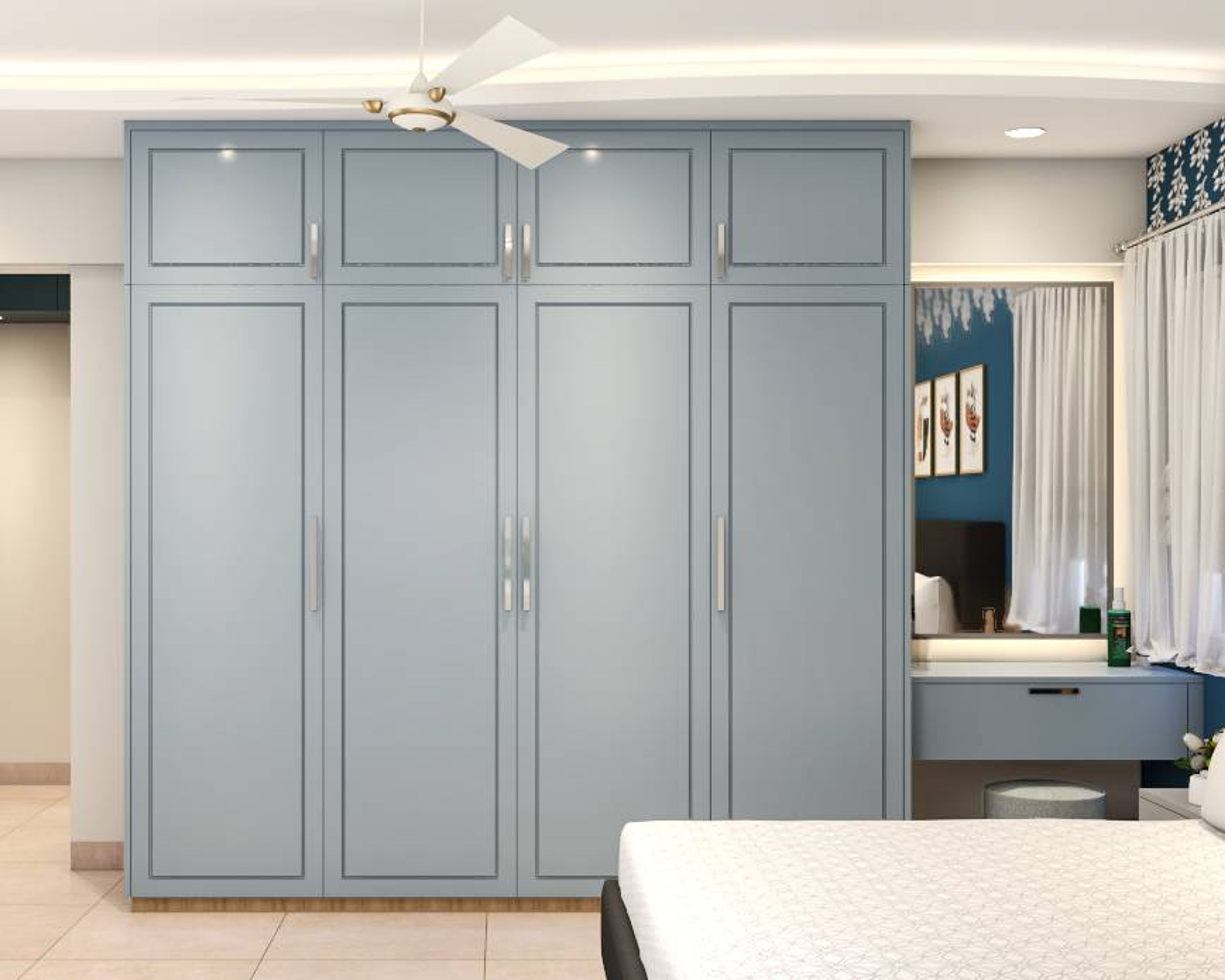 Spacious Wardrobe Design With Loft Storage Livspace 6333