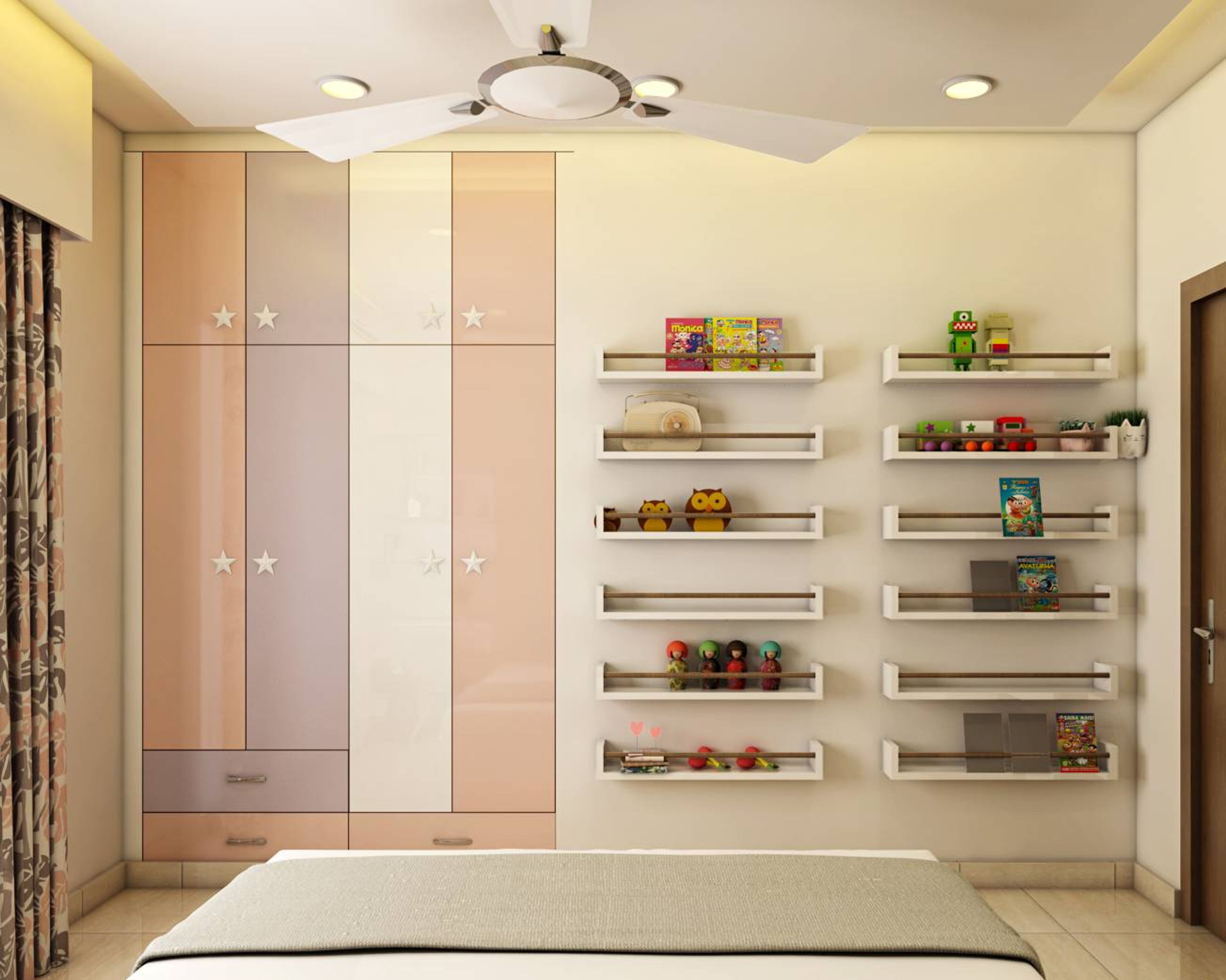 4 Door Wardrobe Design With Open Shelves Livspace 5099