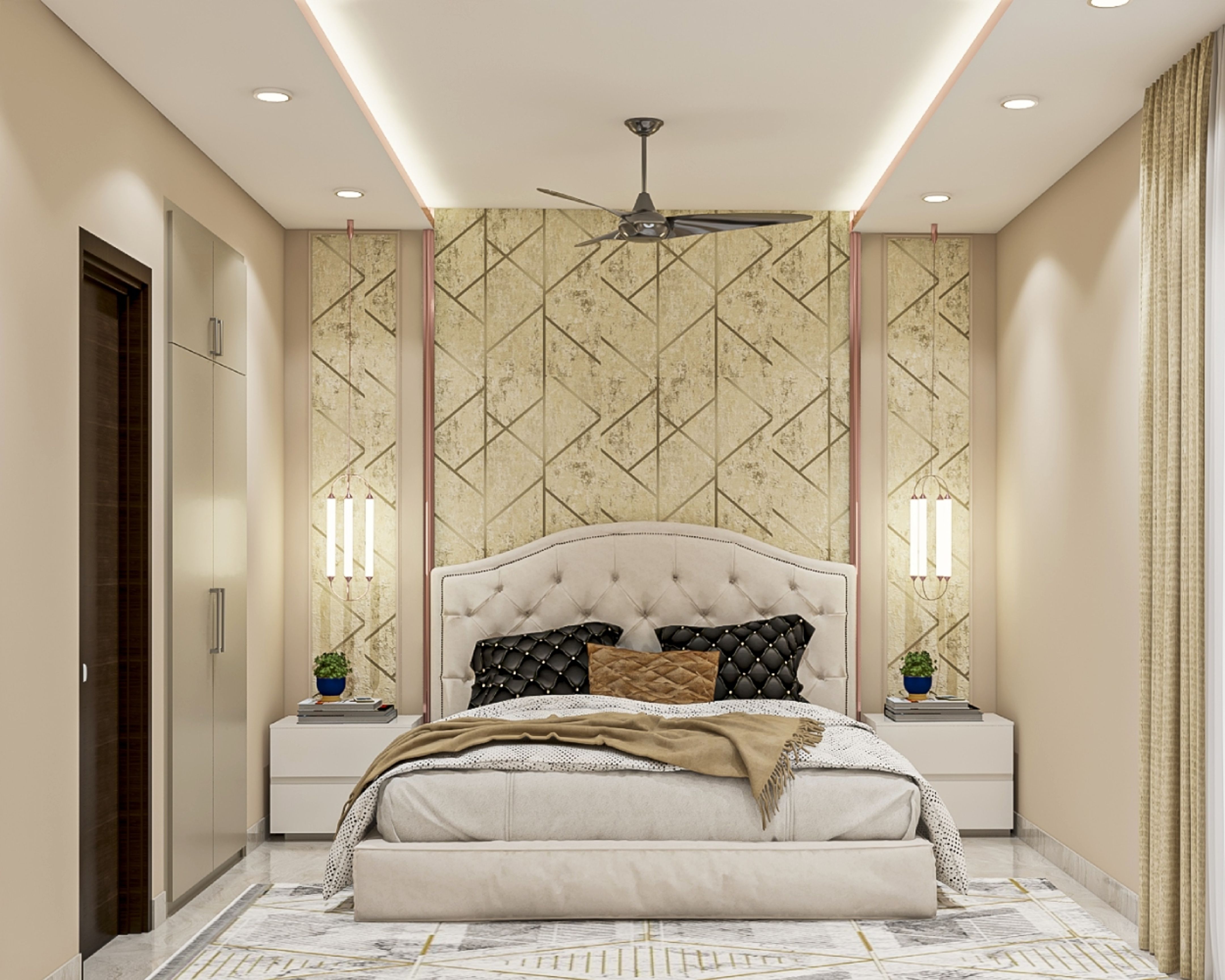 Contemporary Rectangular Parallel False Ceiling Design | Livspace