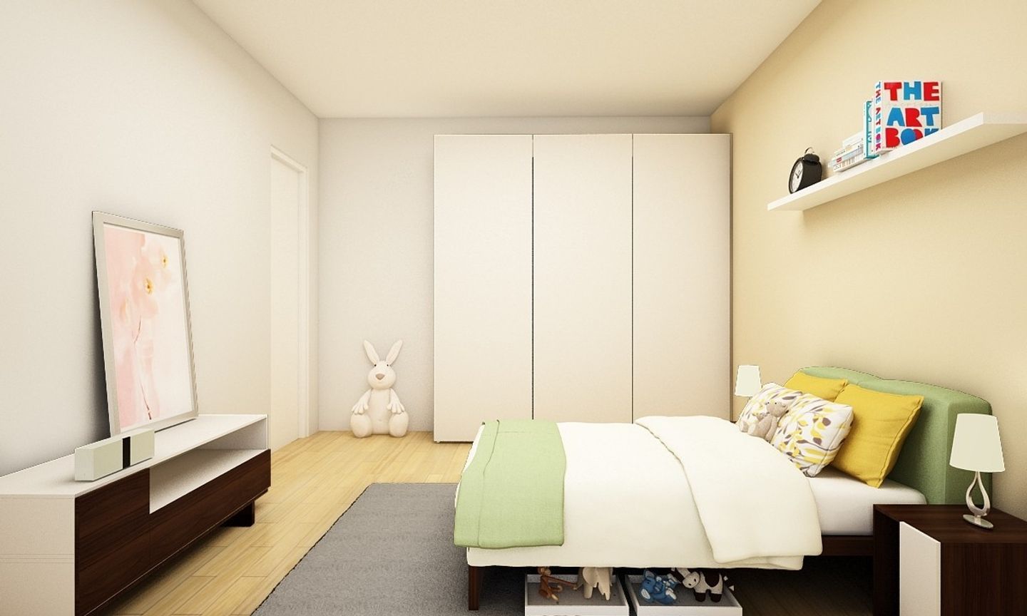 Contemporary Kid's Room Design With Bedroom Wall Paint
