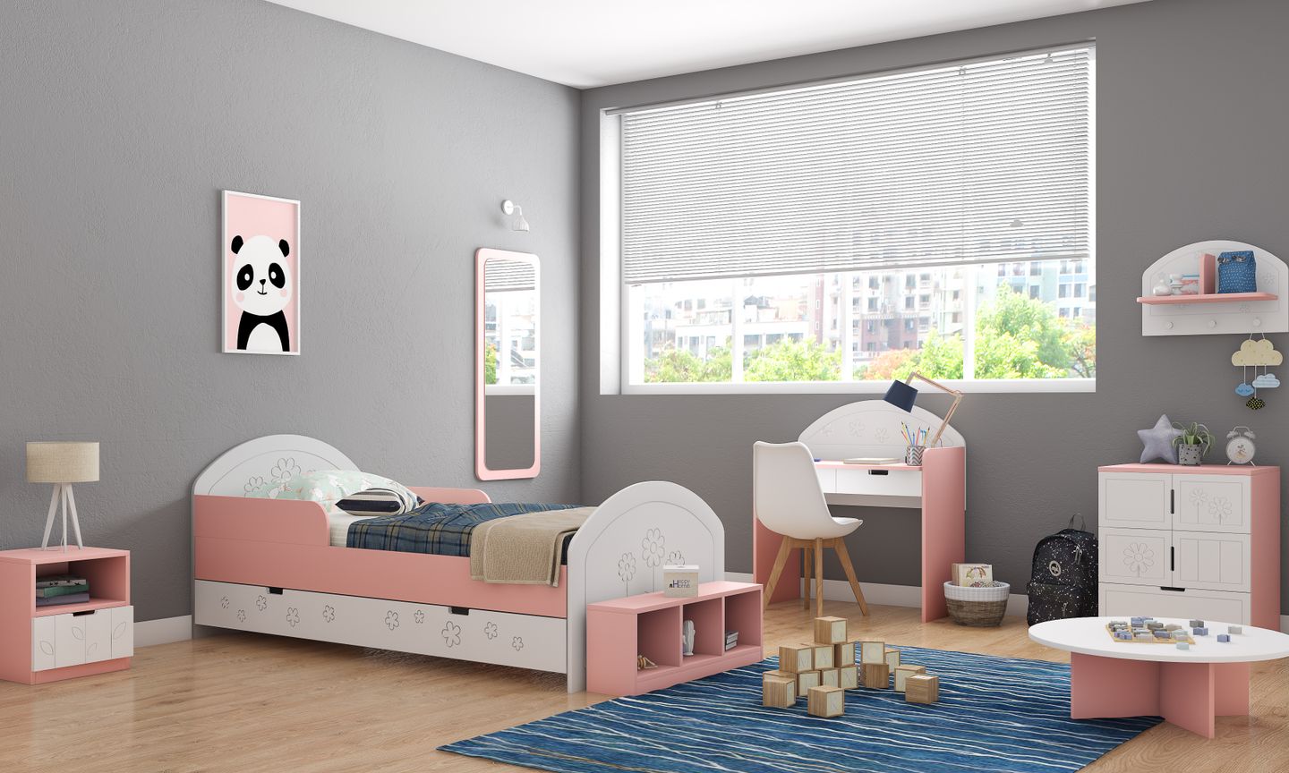 Blush Kids Bedroom Interior Design