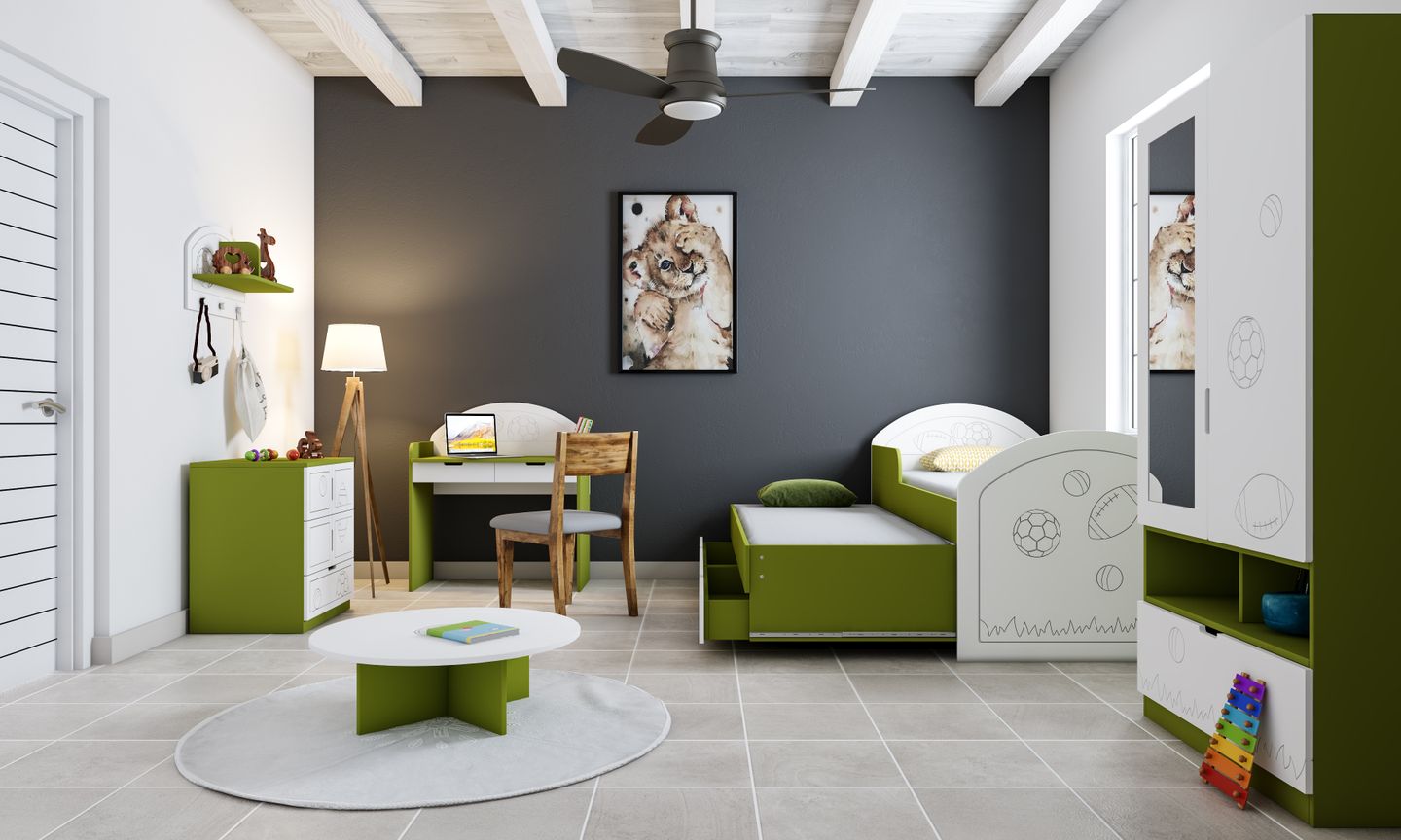 Energetic Kids Bedroom Interior Design