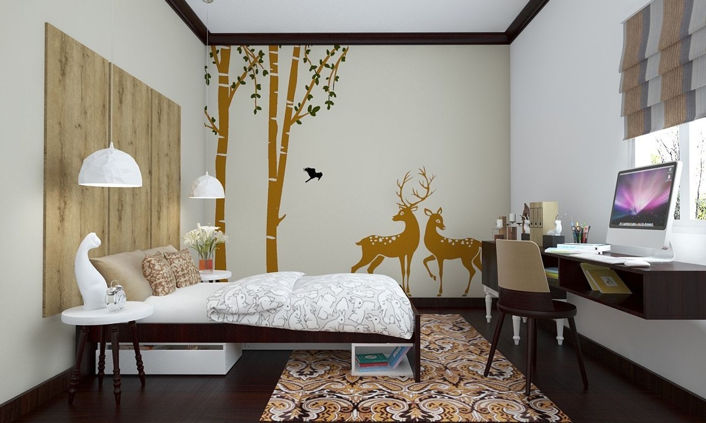Modern Kid's Room Design With Wall Paint Design