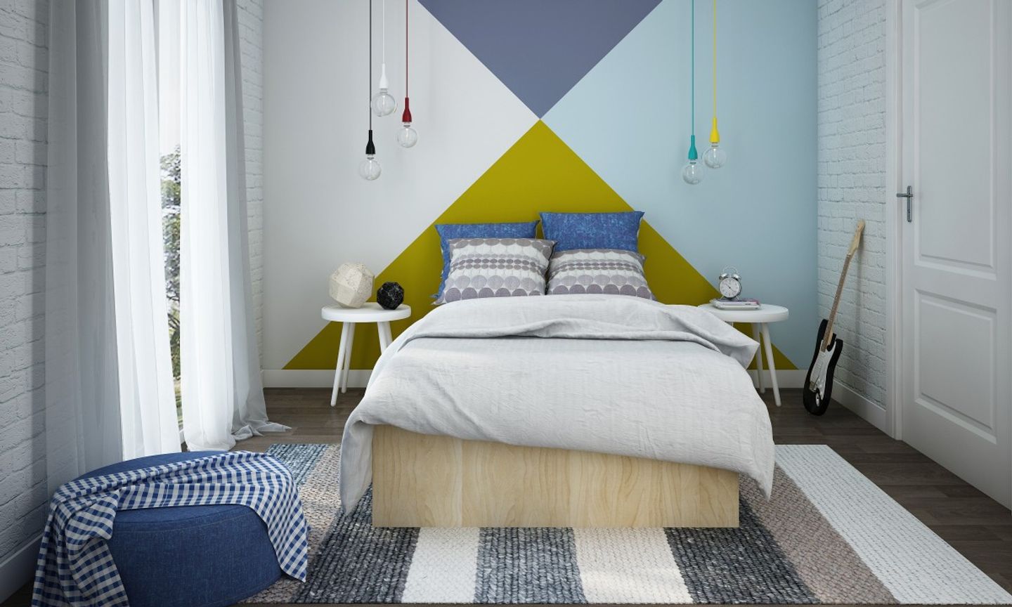 Modern Kid's Bedroom Design With Yellow And Blue Interiors