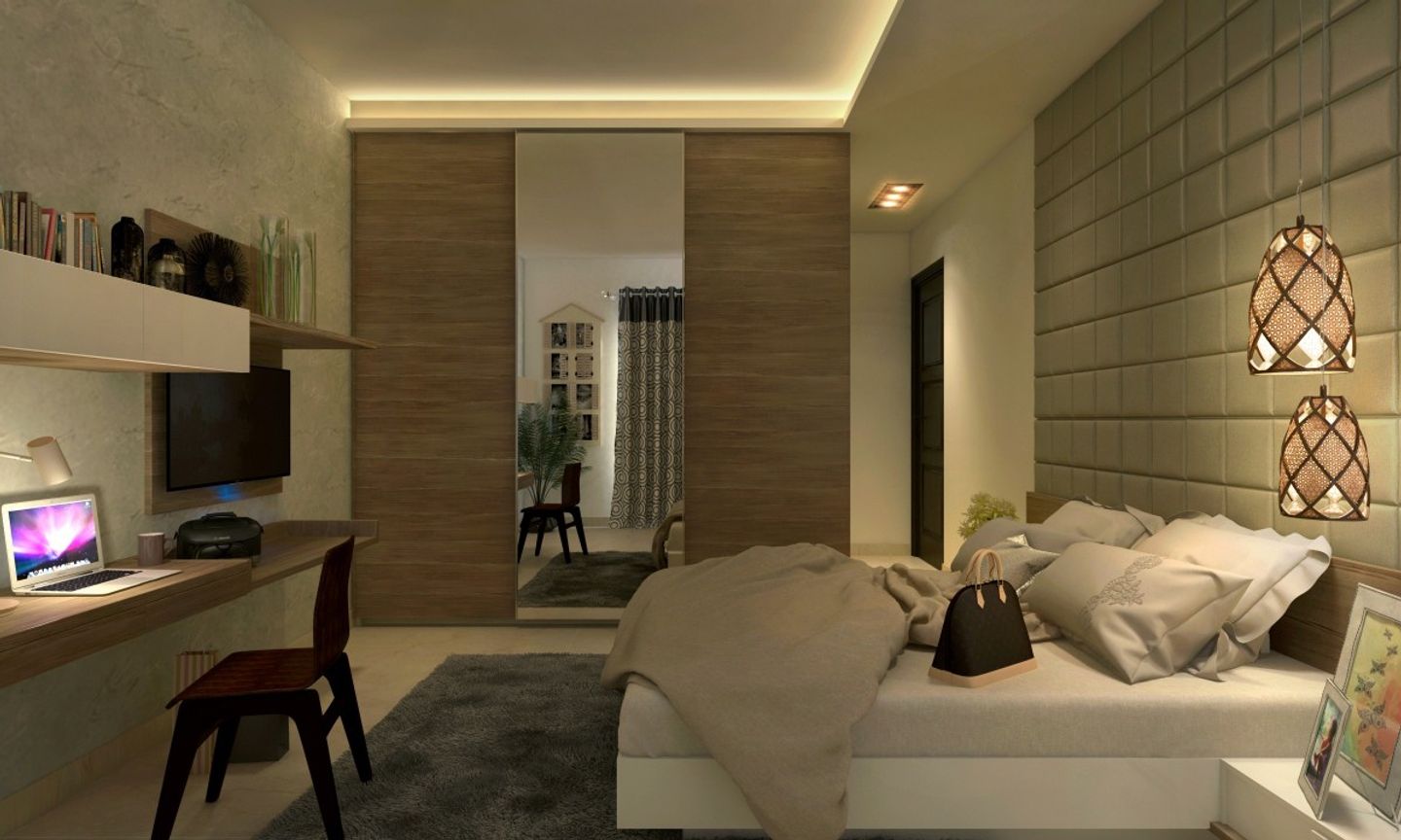 Modern Bedroom Design In Cream And Brown