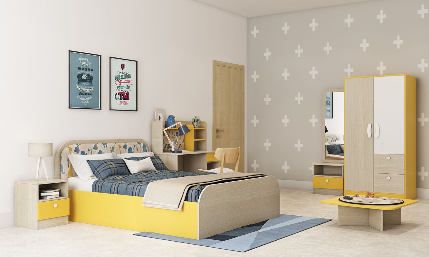 Bisque Kids Bedroom Interior Design