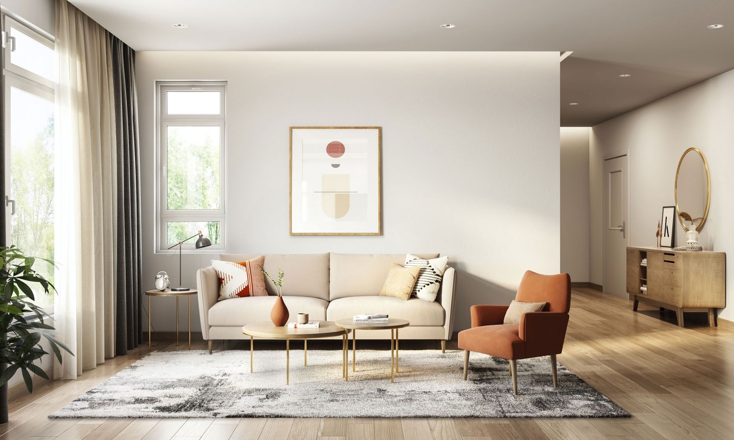 Neutral Living Room Interior Design