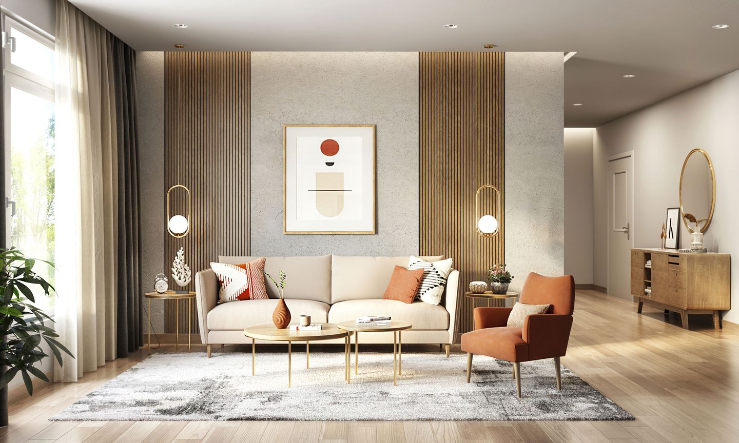 Fawn Living Room Interior Design