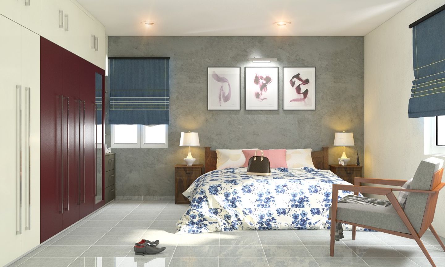 Modern Master Bedroom Design With Wallpaint