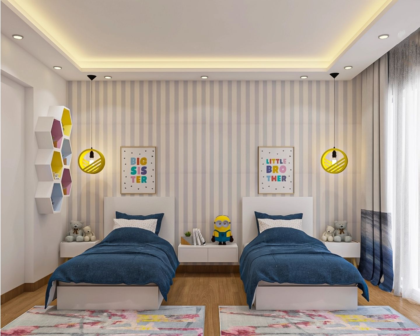 Compact Modern Style Kids Bedroom With Colourful Interiors | Livspace