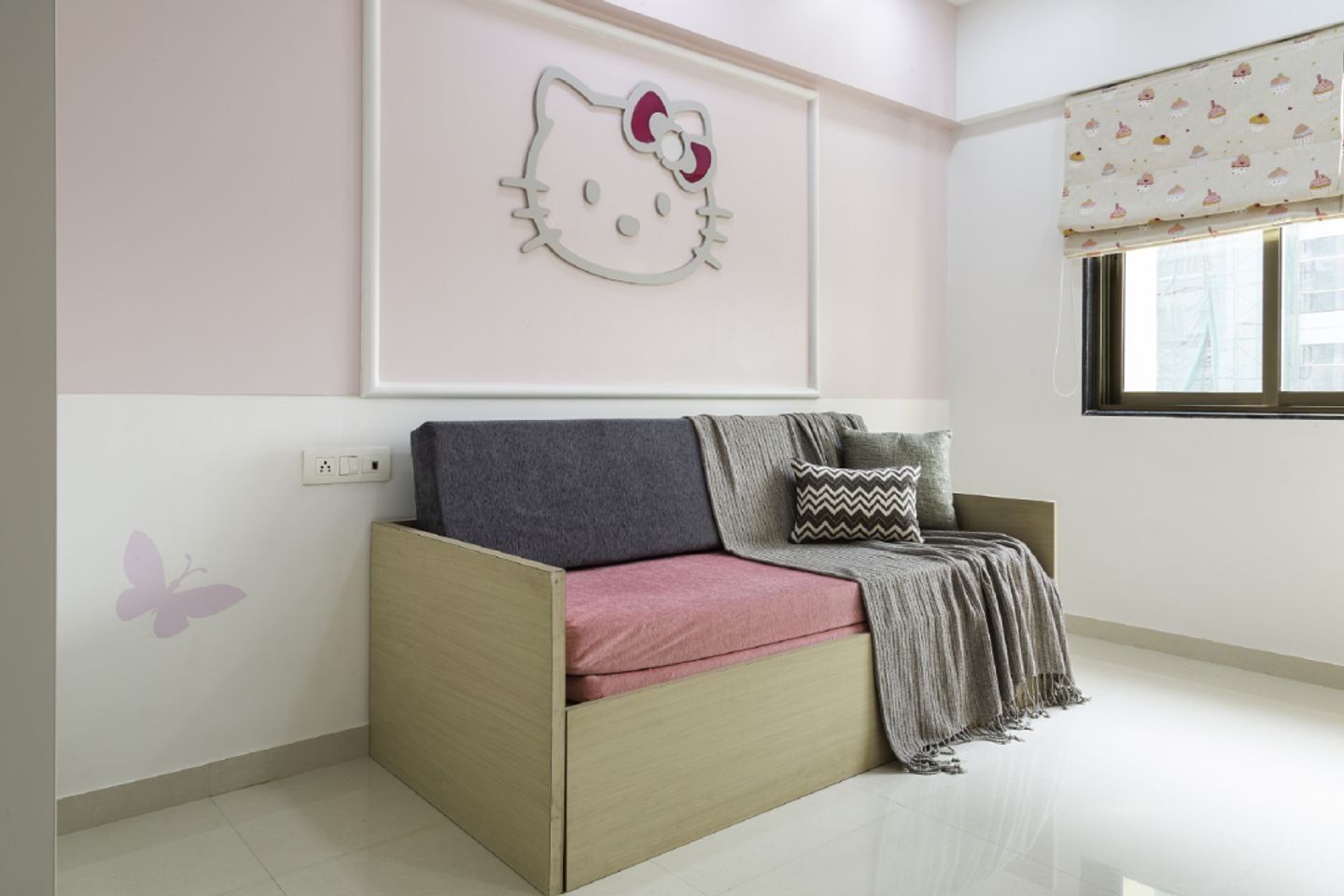 12x10 Ft Kids Room Design With Sofa Cum Bed Made Of Wood - Livspace