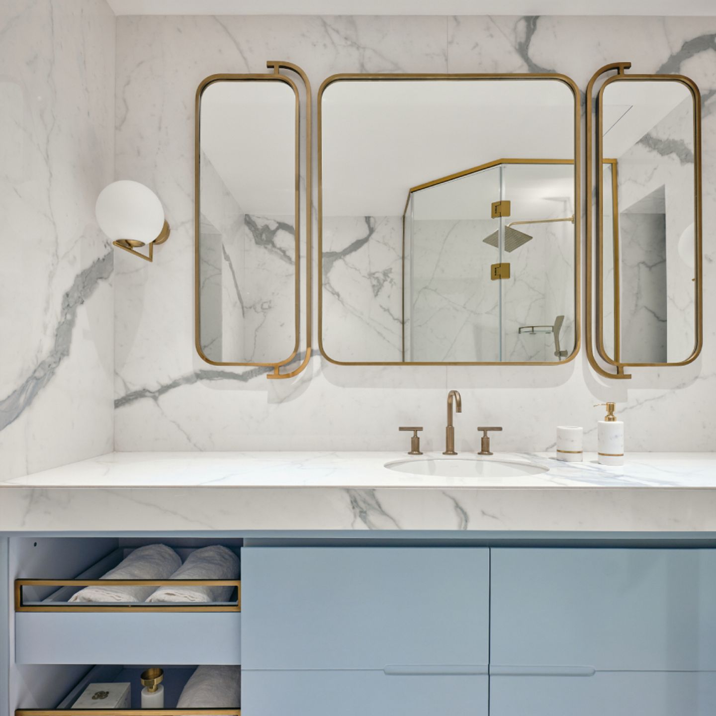 White Marble Tiles Design - Livspace