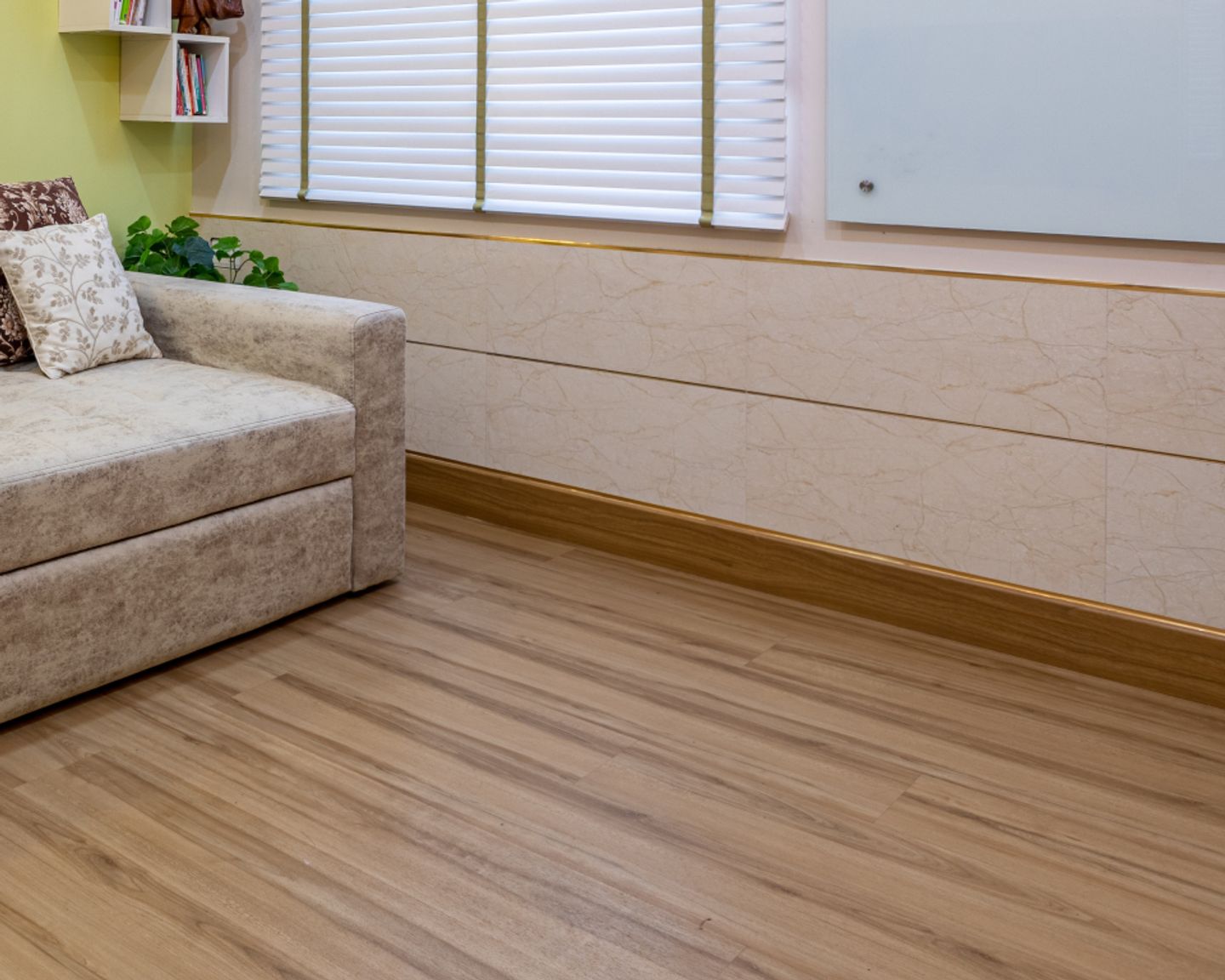 Wooden Living Room Flooring - Livspace