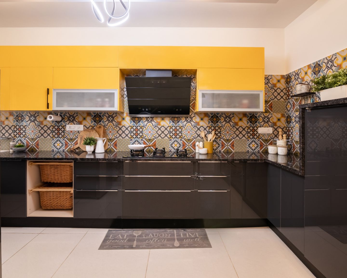 Kitchen Tiles With A Wall Dado - Livspace