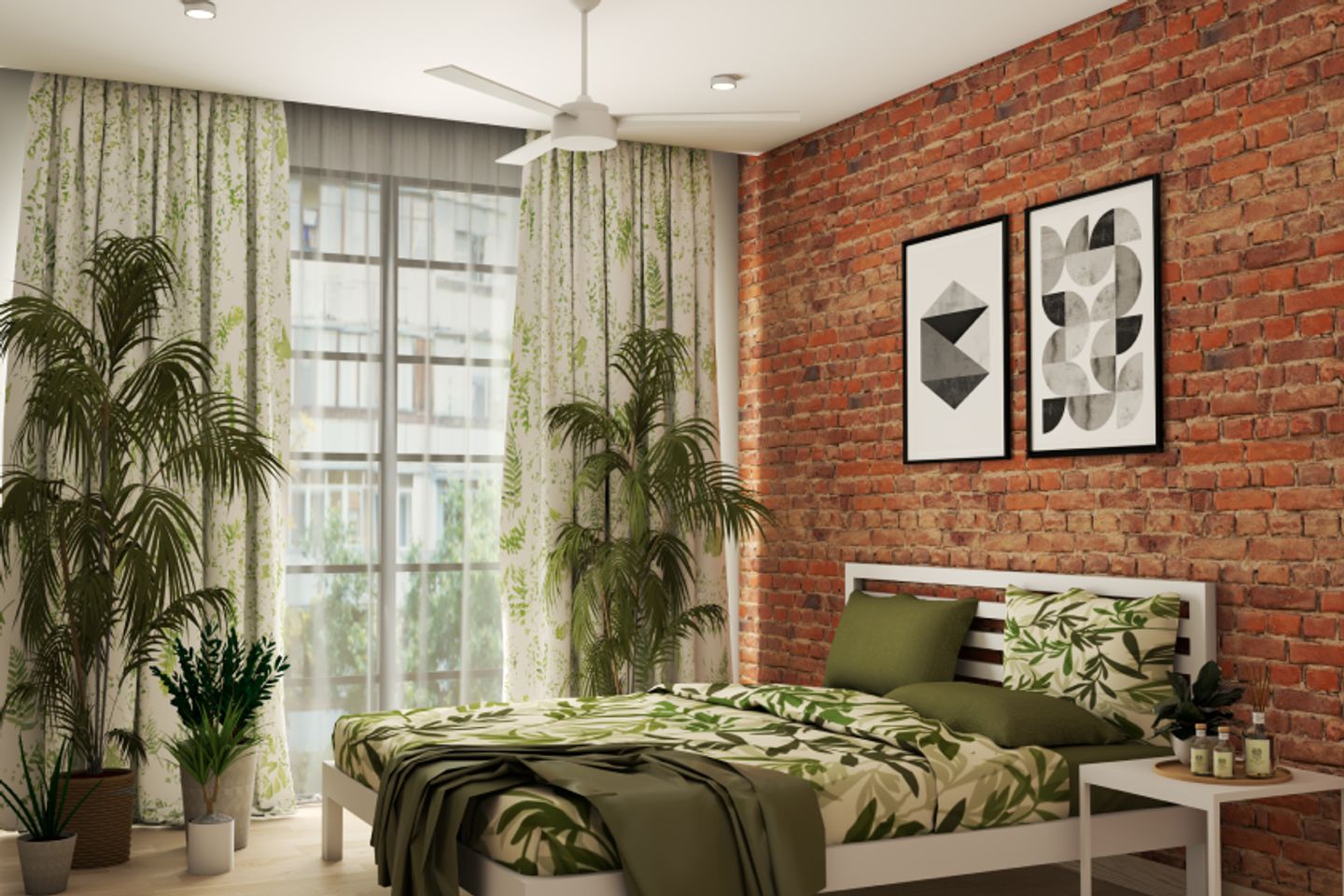 Exposed Brick Wall Design For Bedrooms | Livspace
