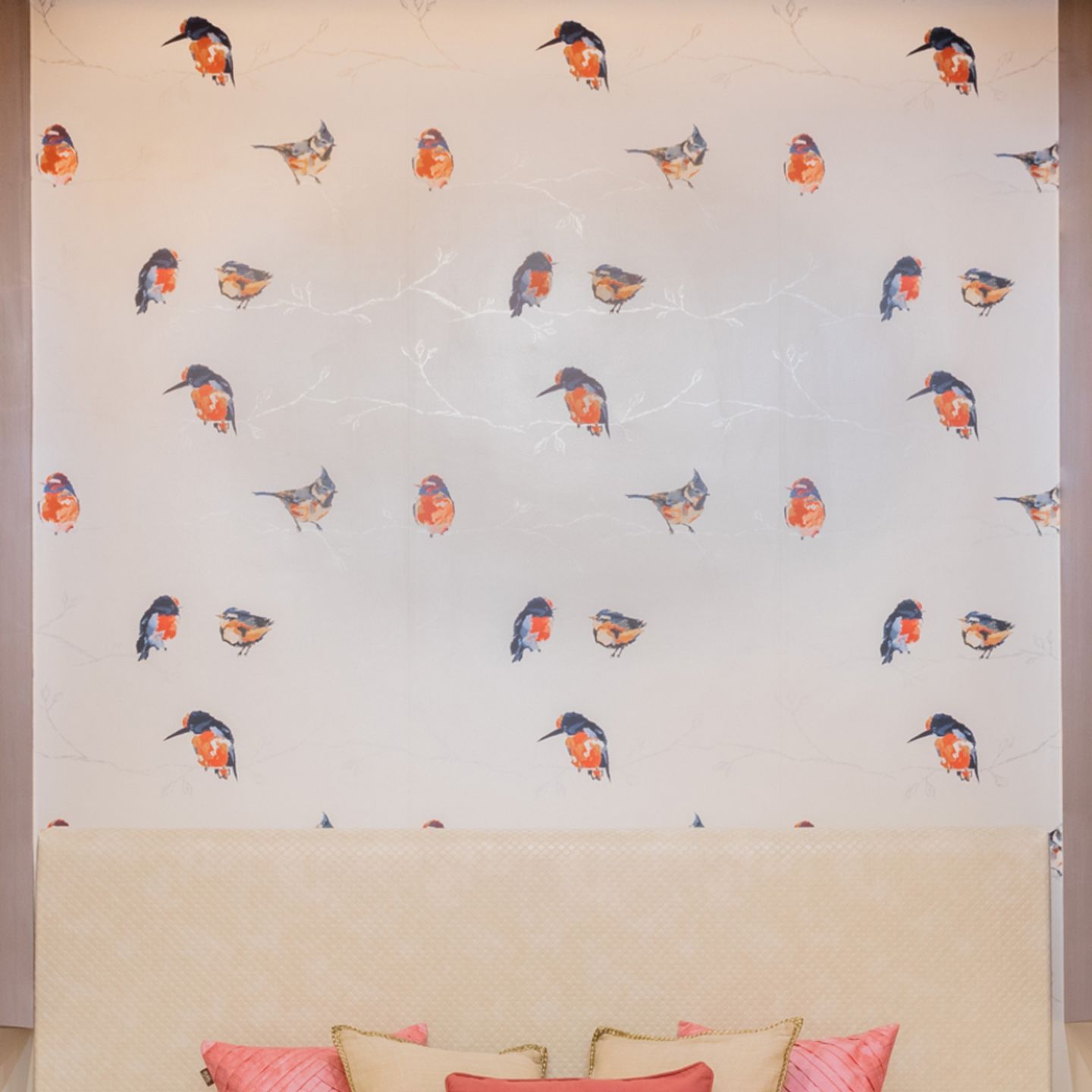 Kingfisher Wallpaper Design - Livspace