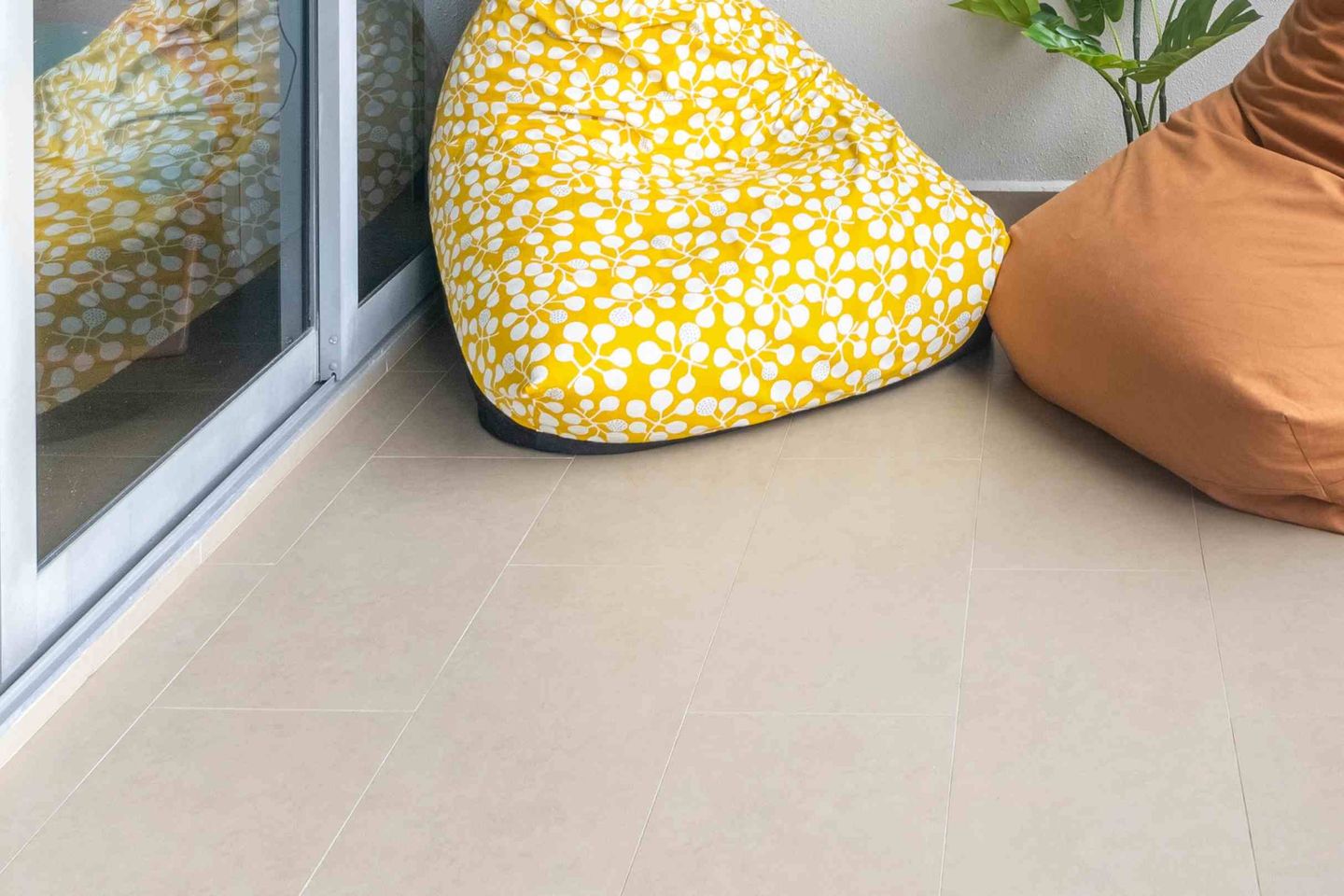 Modern Brown Floor Tiles Design For Balcony