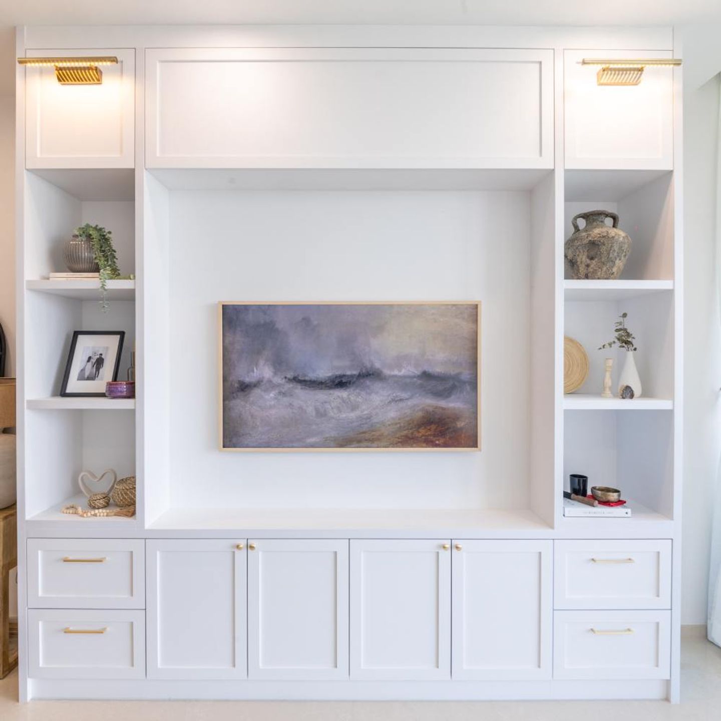 Floor-To-Ceiling TV Cabinet Design - Livspace