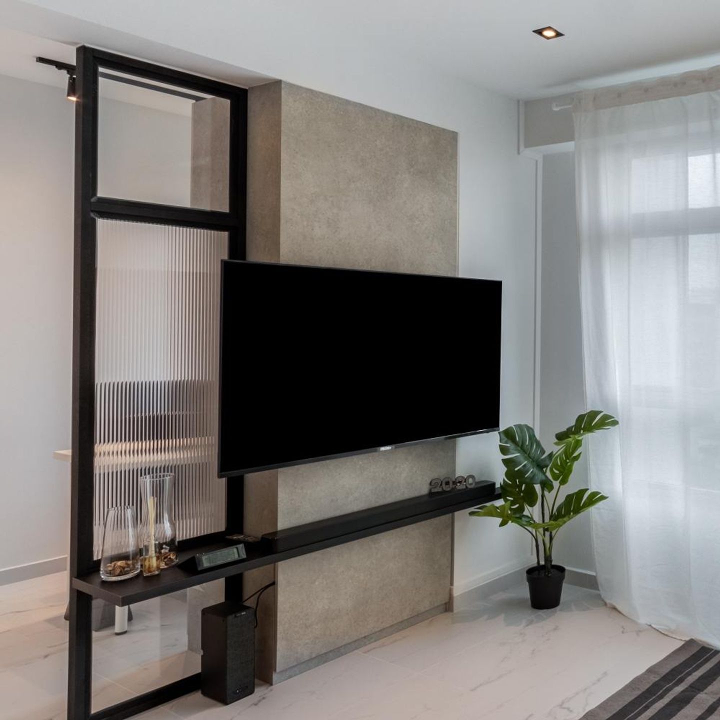 Wall-Mounted Modern TV Cabinet Design With Wall Ledges