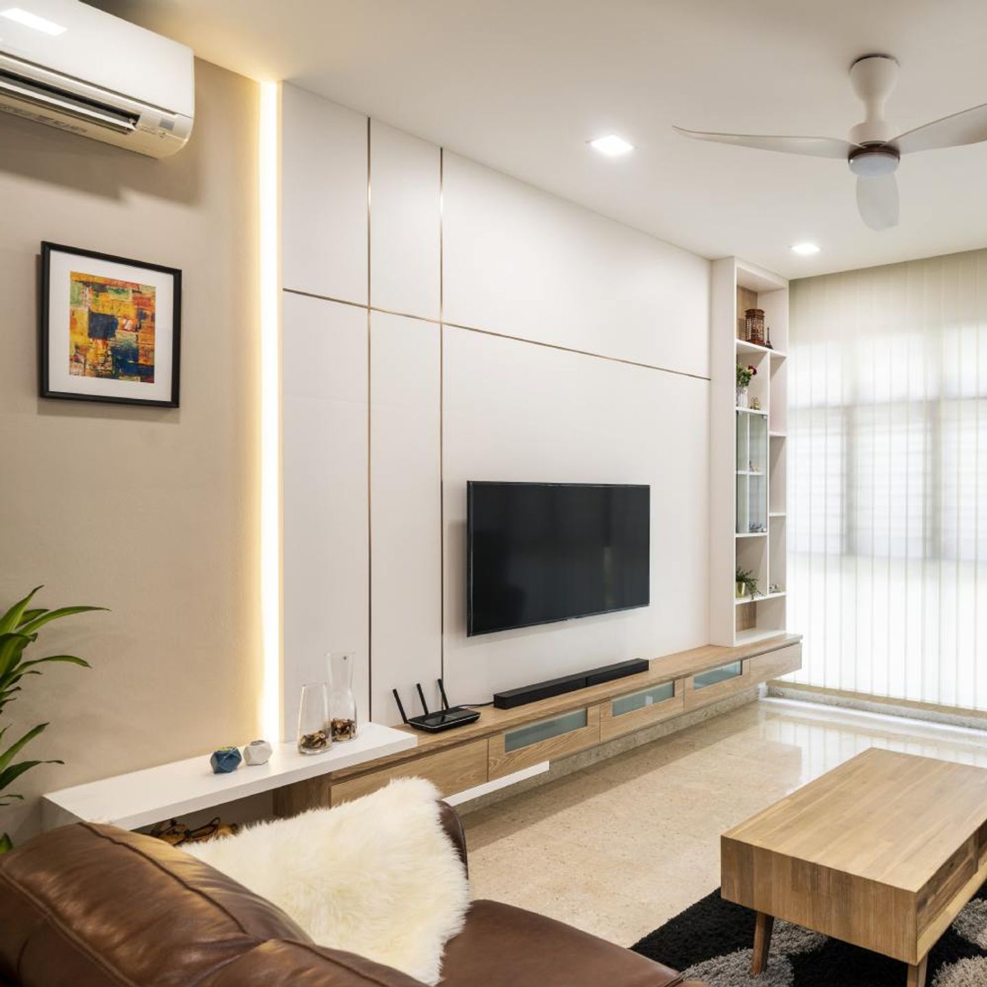 Wooden Living Room TV Cabinet - Livspace