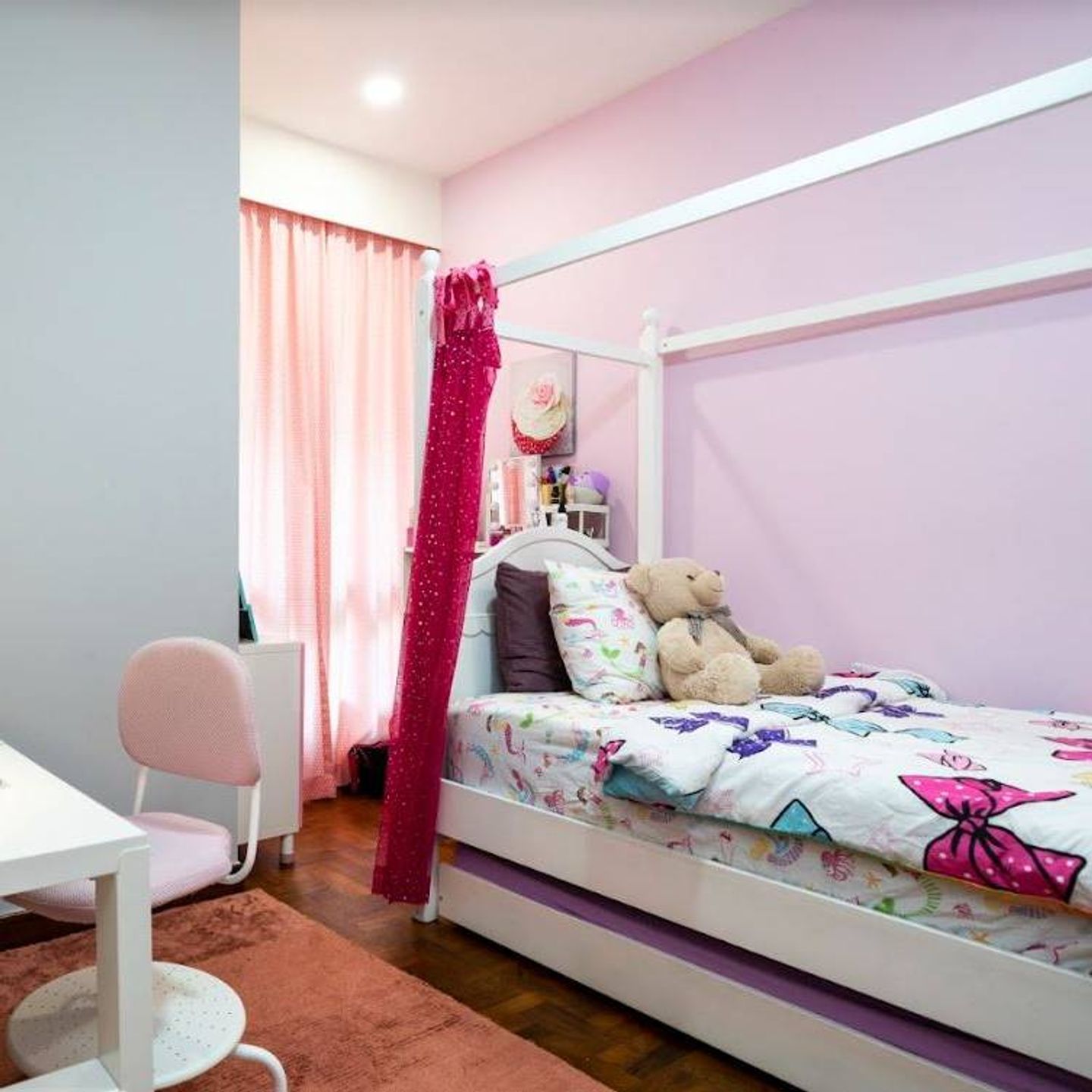Bright Pink Bedroom Wall Paint - Livspace