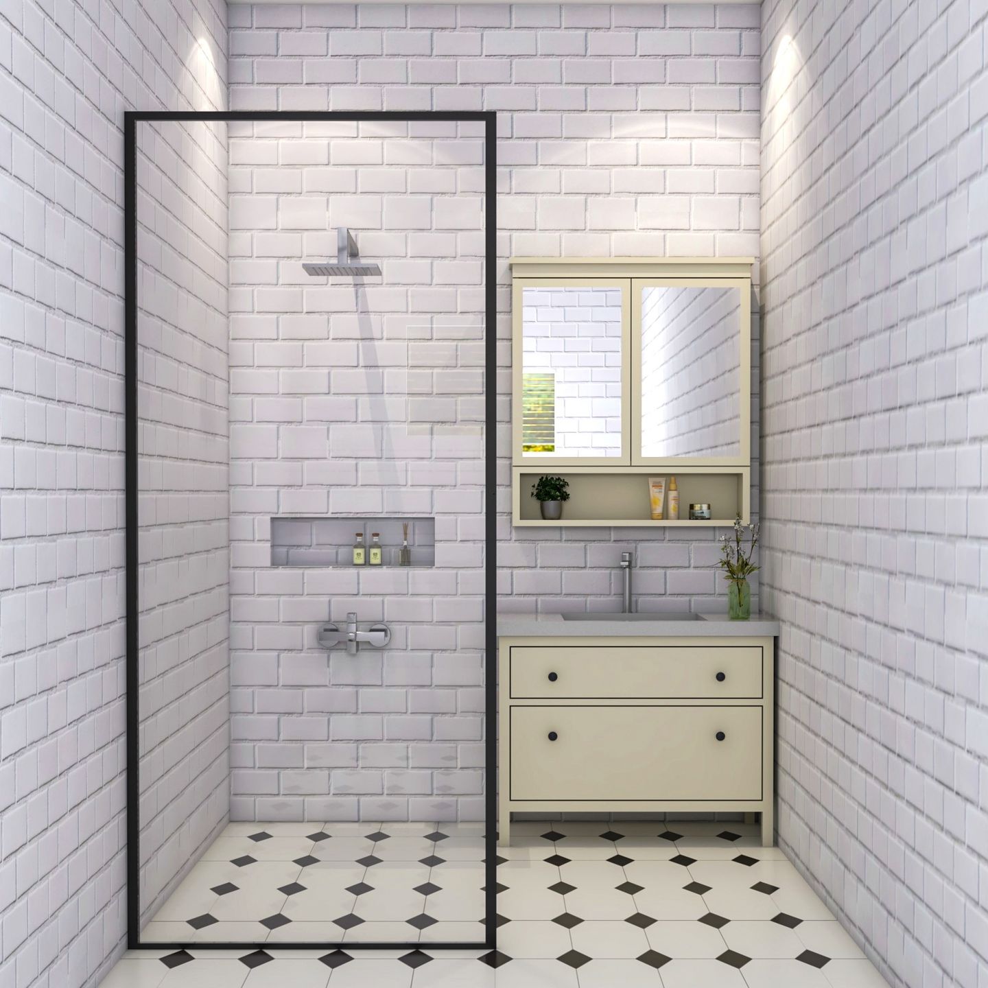 Ceramic White Rectangular Bathroom Tile Design - Livspace