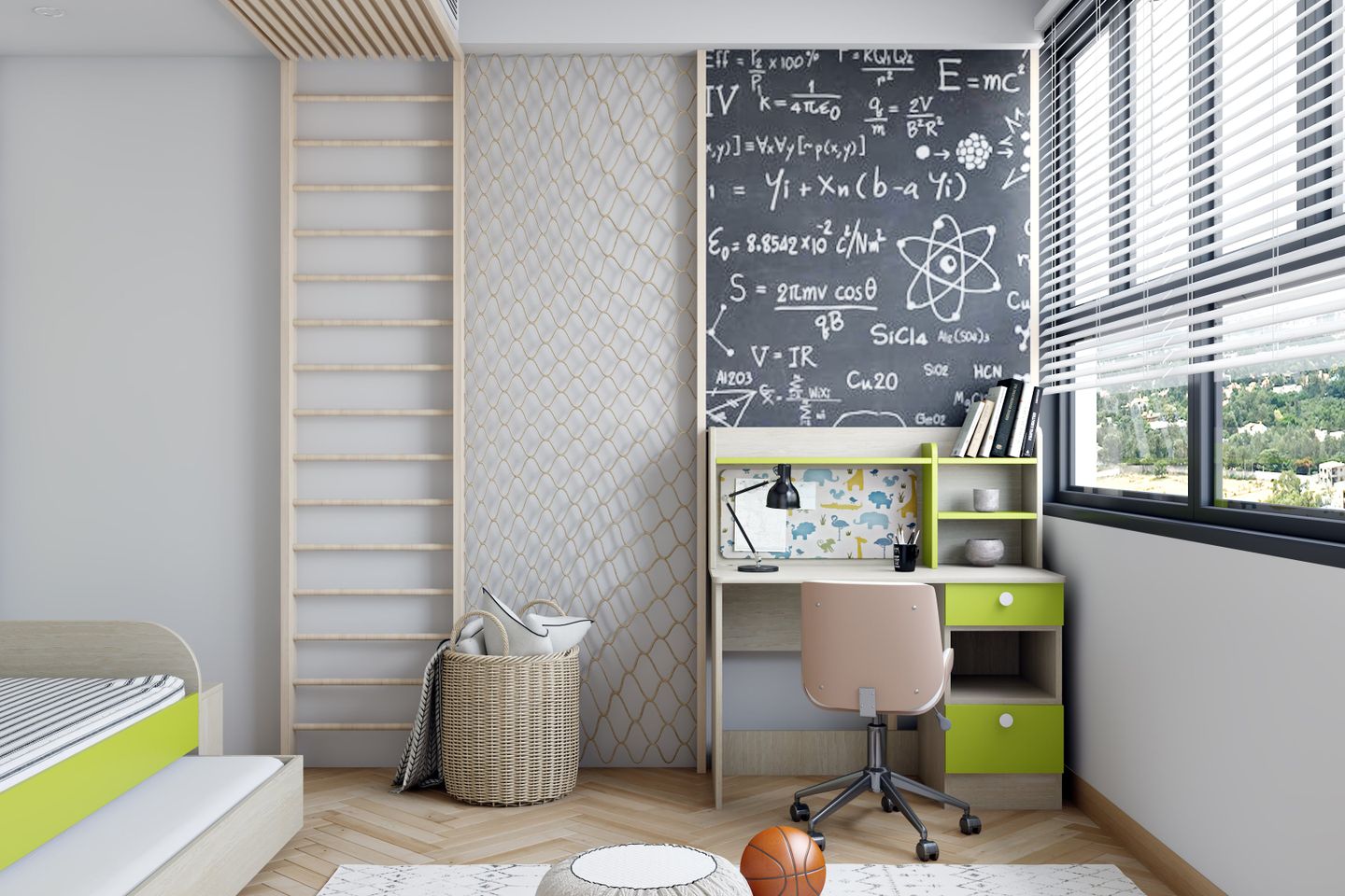 Modern Home Office With Study Table - Livspace