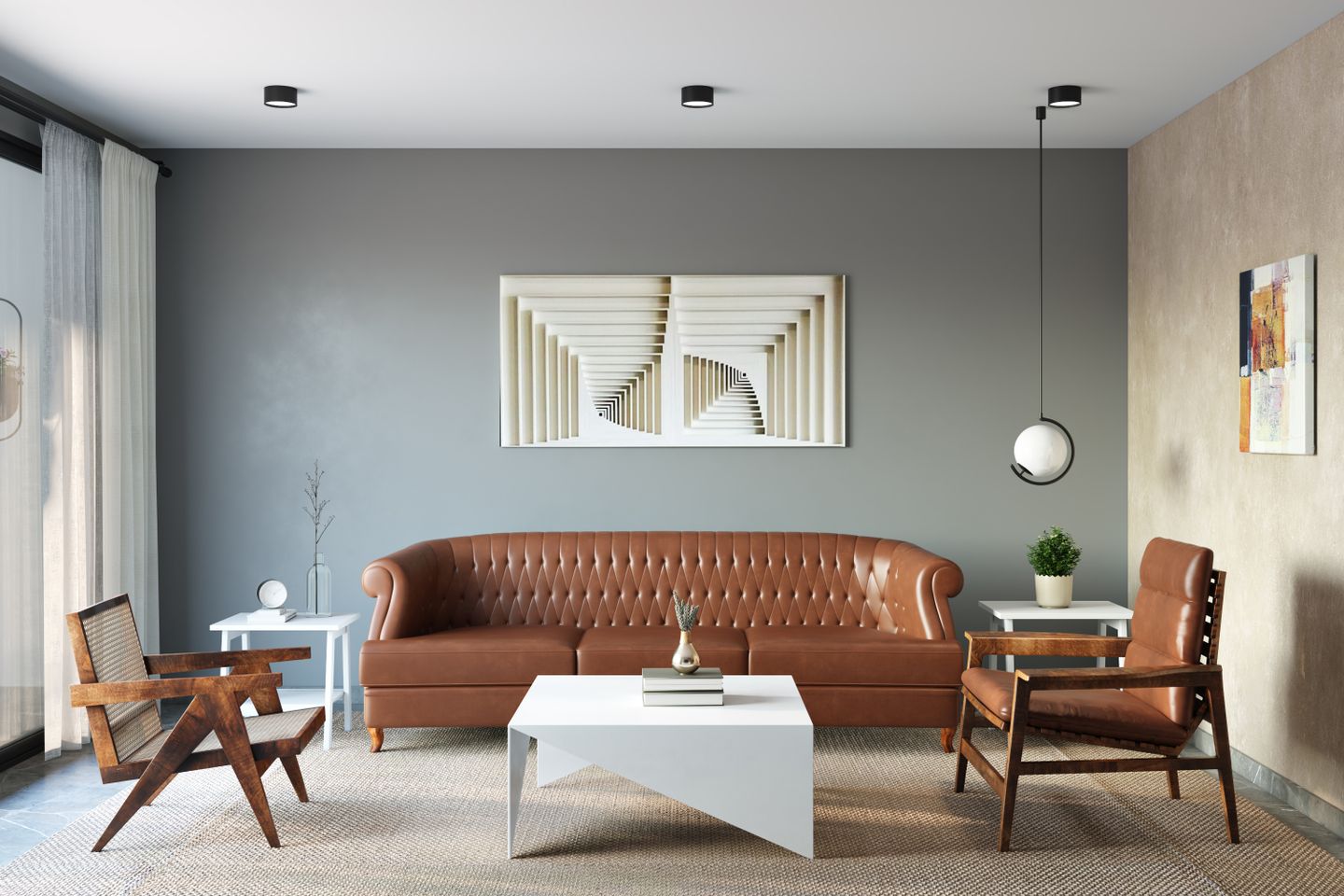Contemporary Living Room Design - Livspace