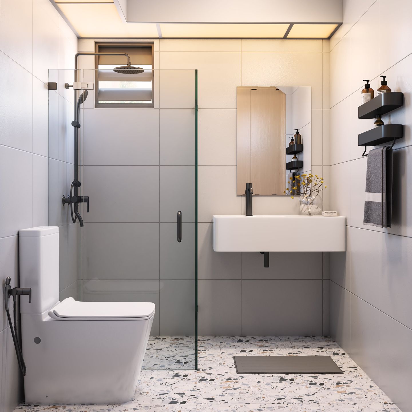 Small Contemporary Bathroom Design - Livspace