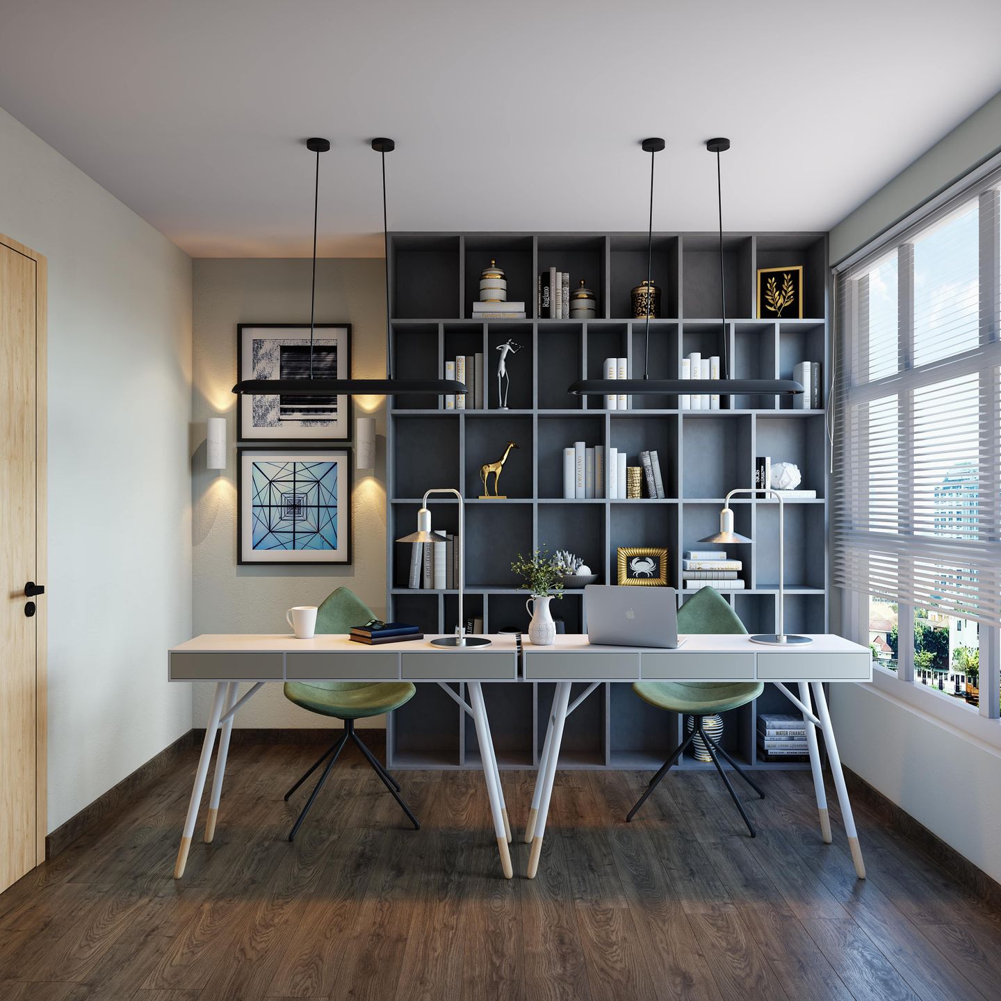 Rustic Home Office Design - Livspace