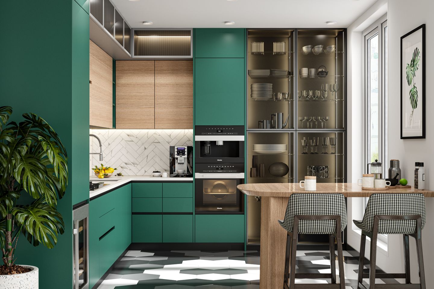 Green Kitchen Design Idea - Livspace