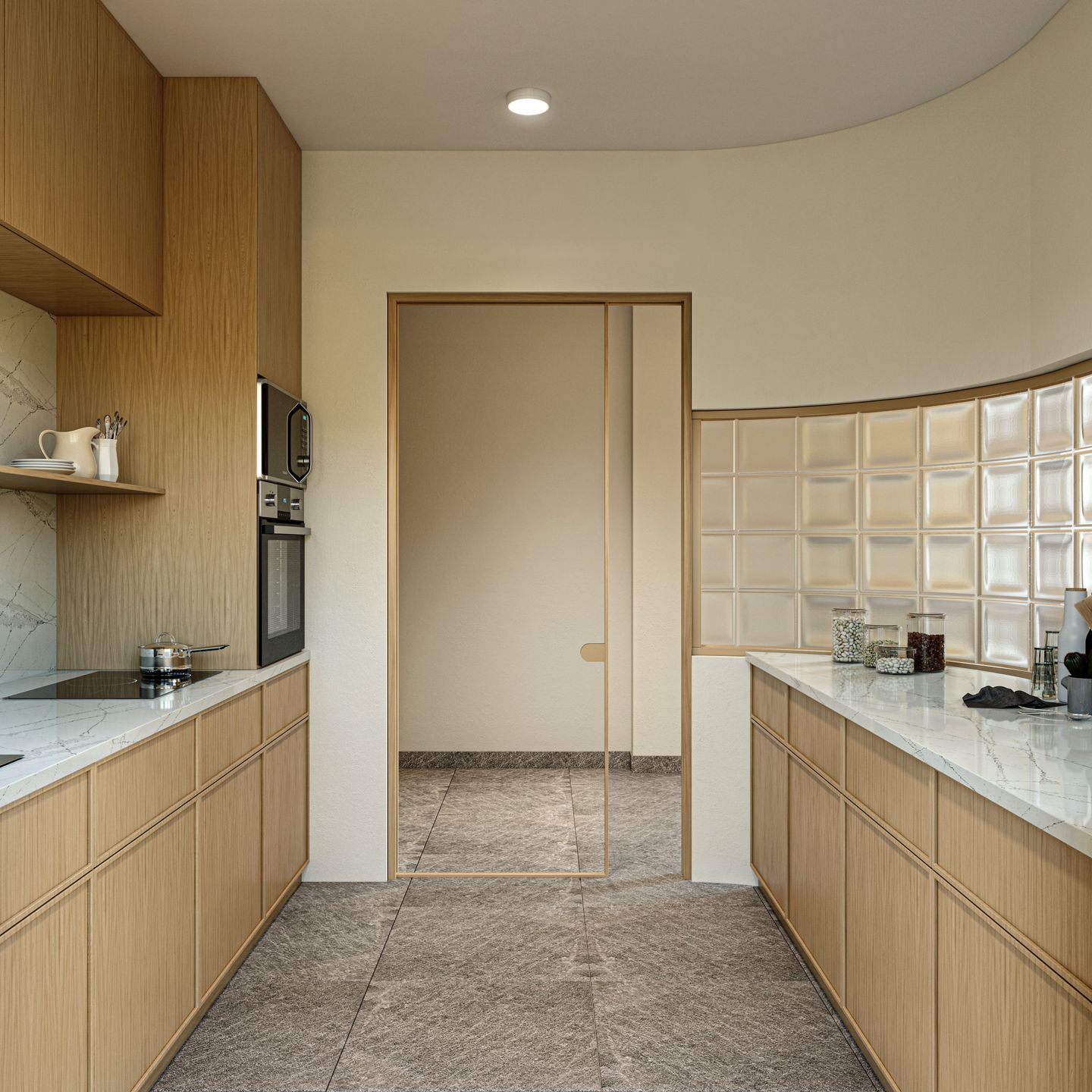 Spacious Kitchen Cabinet Design - Livspace