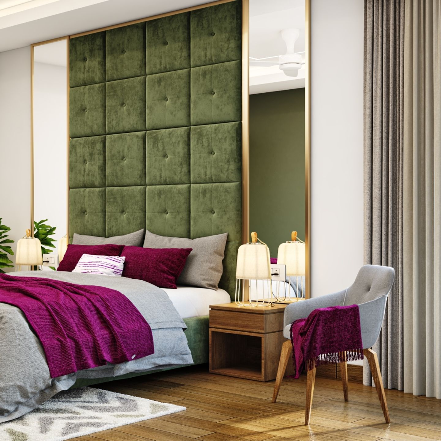 Rectangular Brown Flooring Tiles For Bedrooms - Livspace