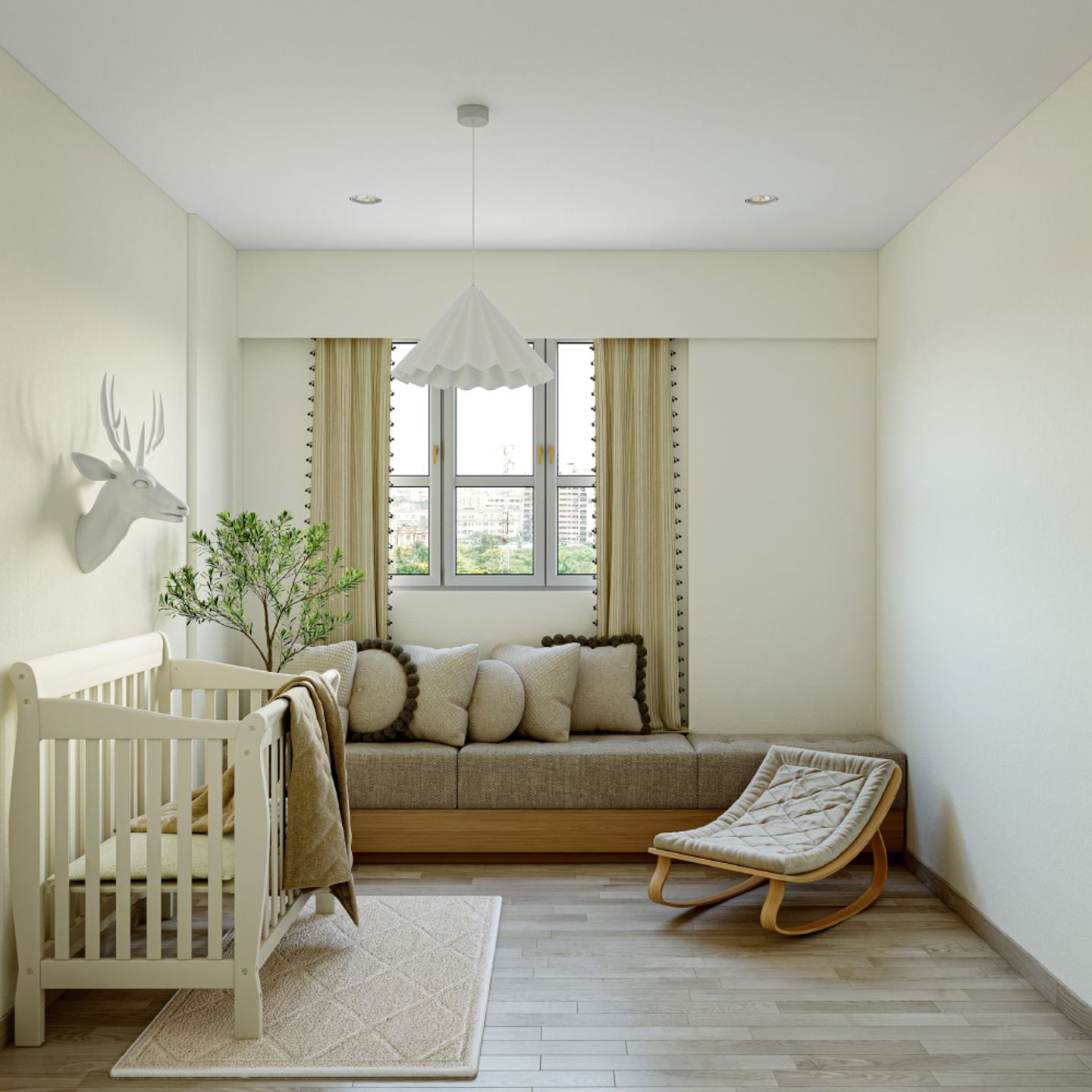 Cream Wall Paint For Kids' Room -Livspace