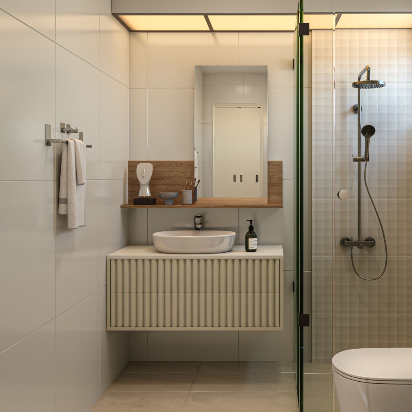 Ceramic Grey Bathroom Tiles - Livspace