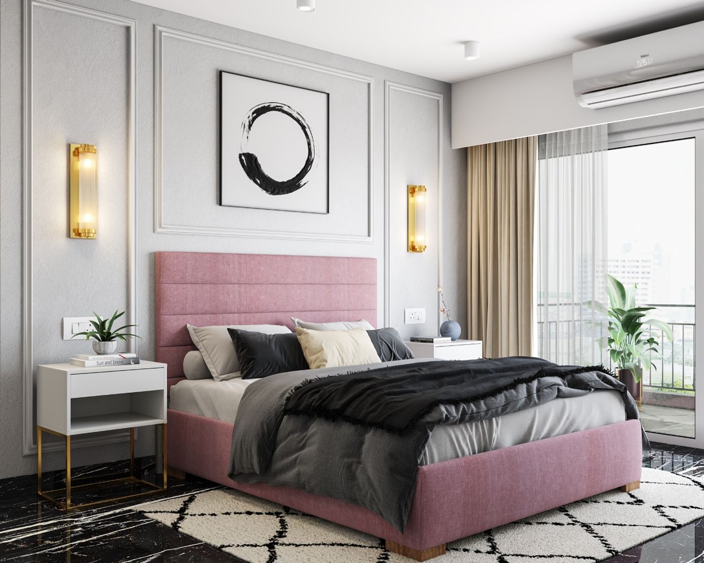 Wall Design For Bedrooms With Wall Decor And Trims | Livspace