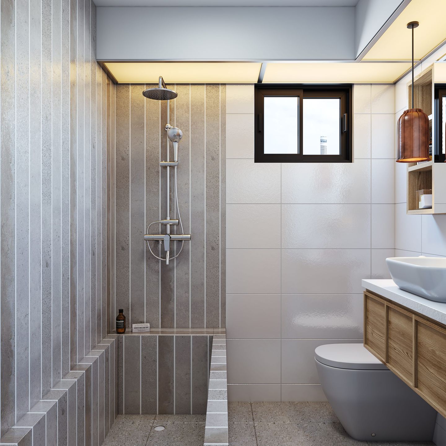 Neutral-Toned Spacious Bathroom Interior Design