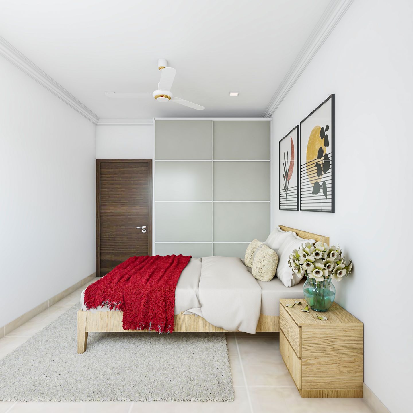 Cosy Simple Master Bedroom Design - Livspace