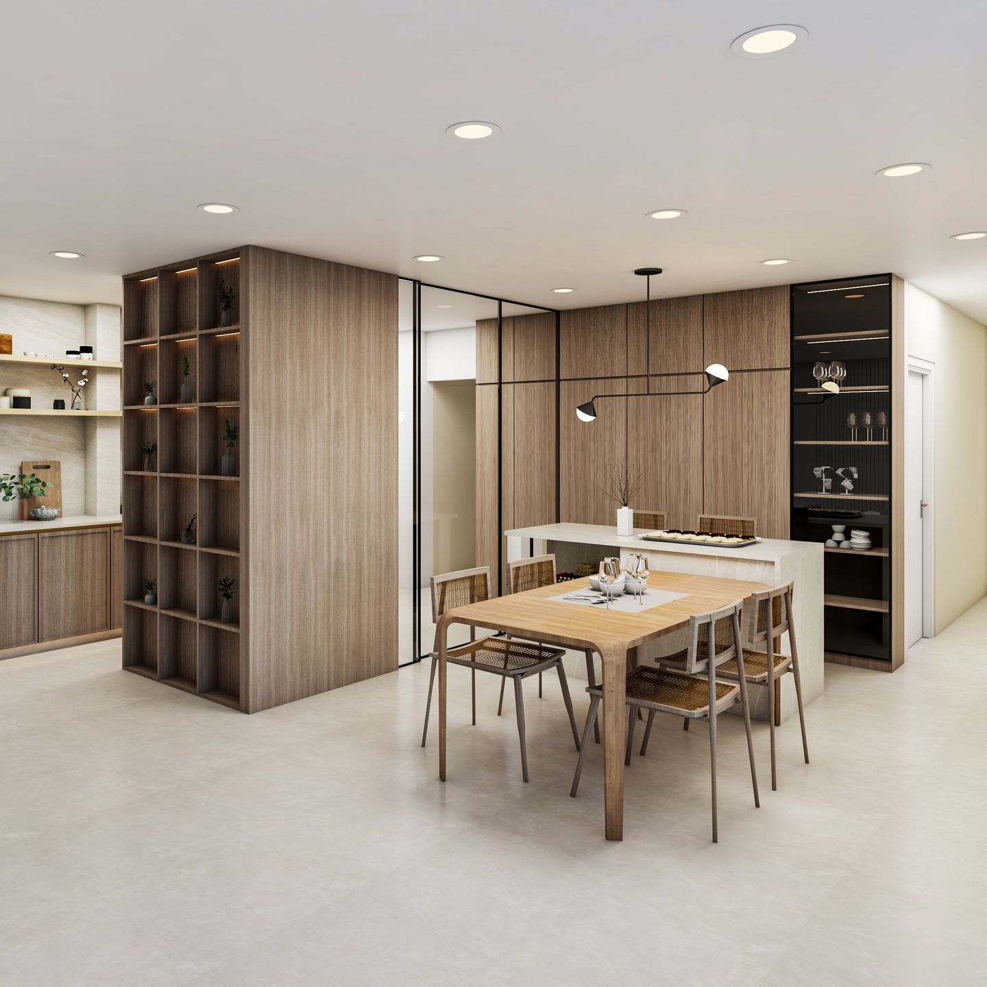 Spacious open Kitchen Design - Livspace