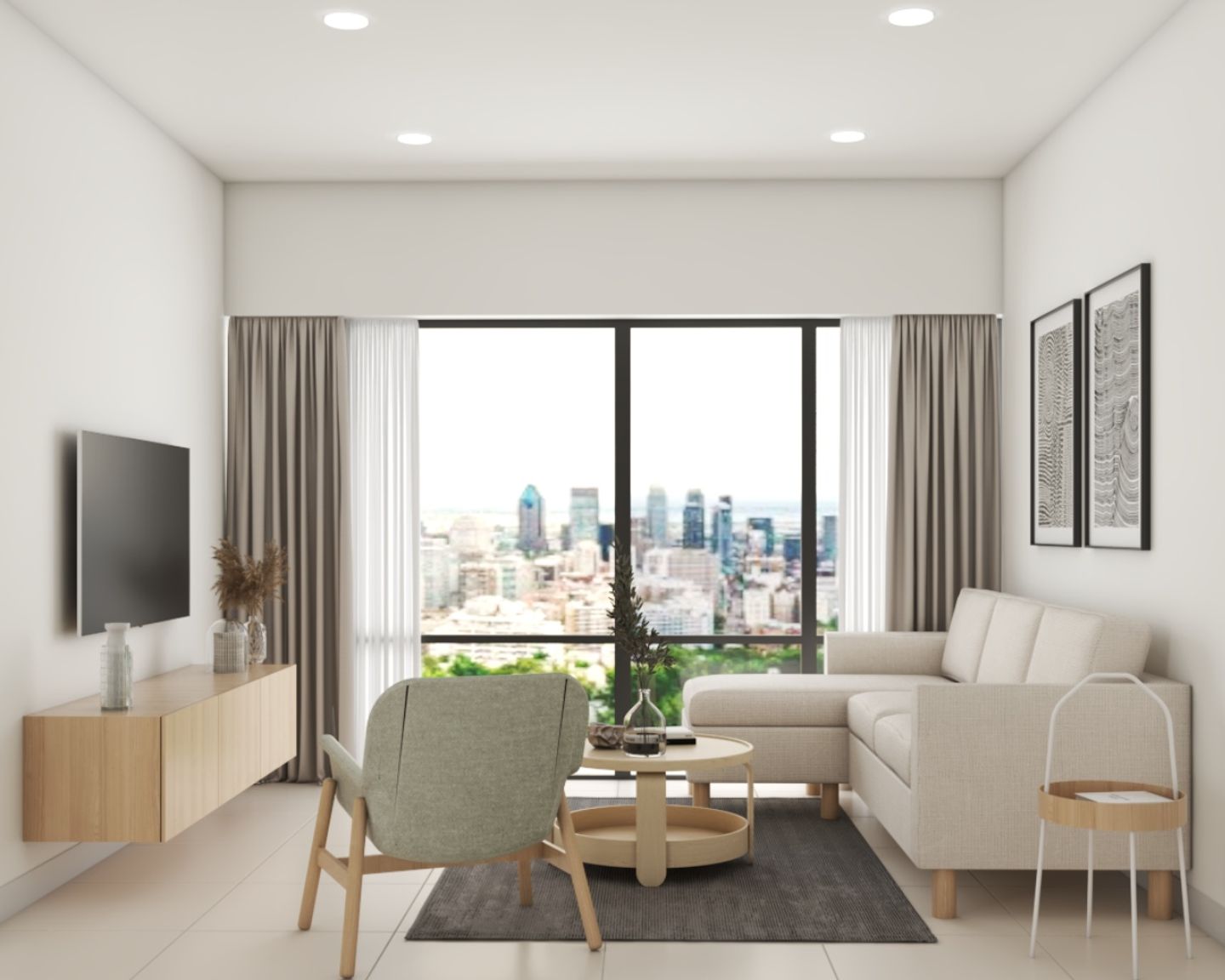 Minimalistic Living Room Design - Livspace