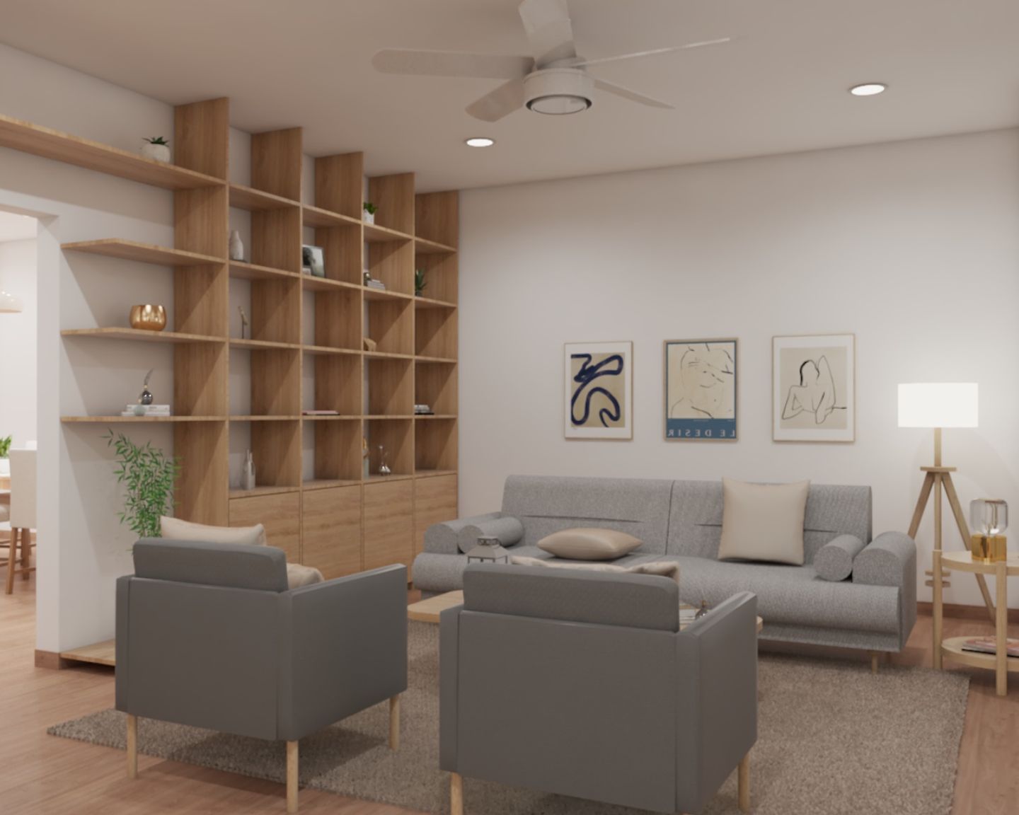Spacious Modern Living Room Design - Livspace
