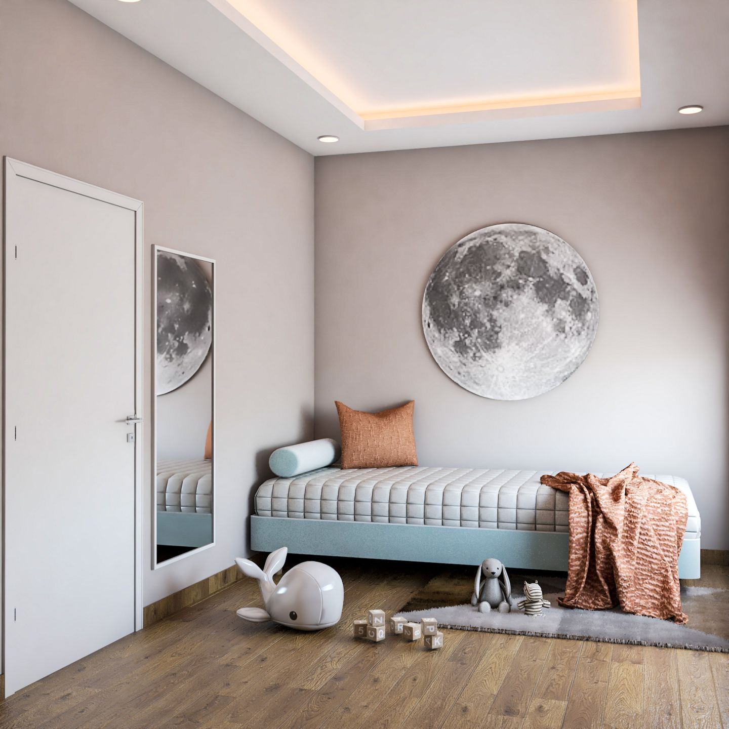 Minimalist Bedroom Design With Wall Decor - Livspace