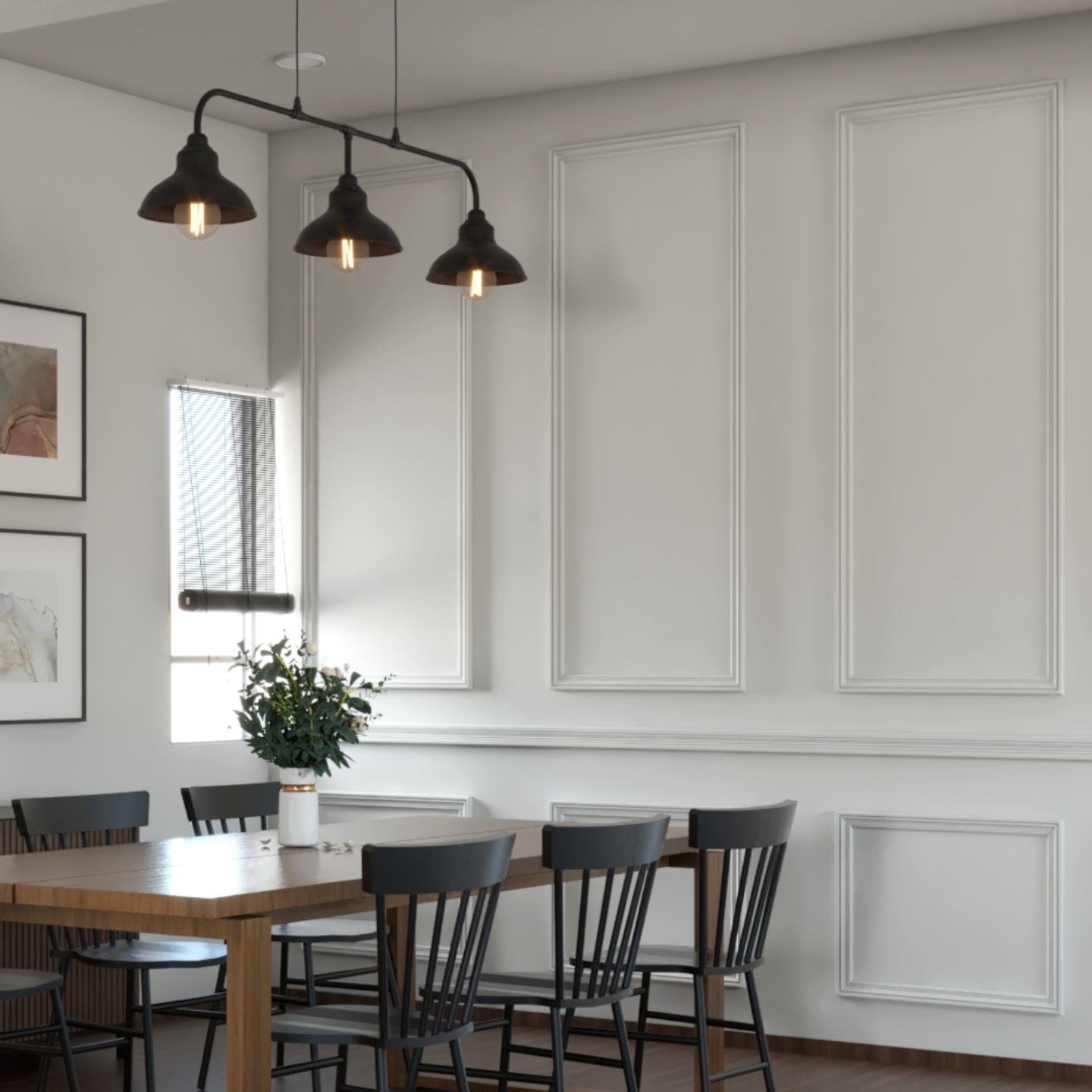 Wall Design With White Wall Trims - Livspace