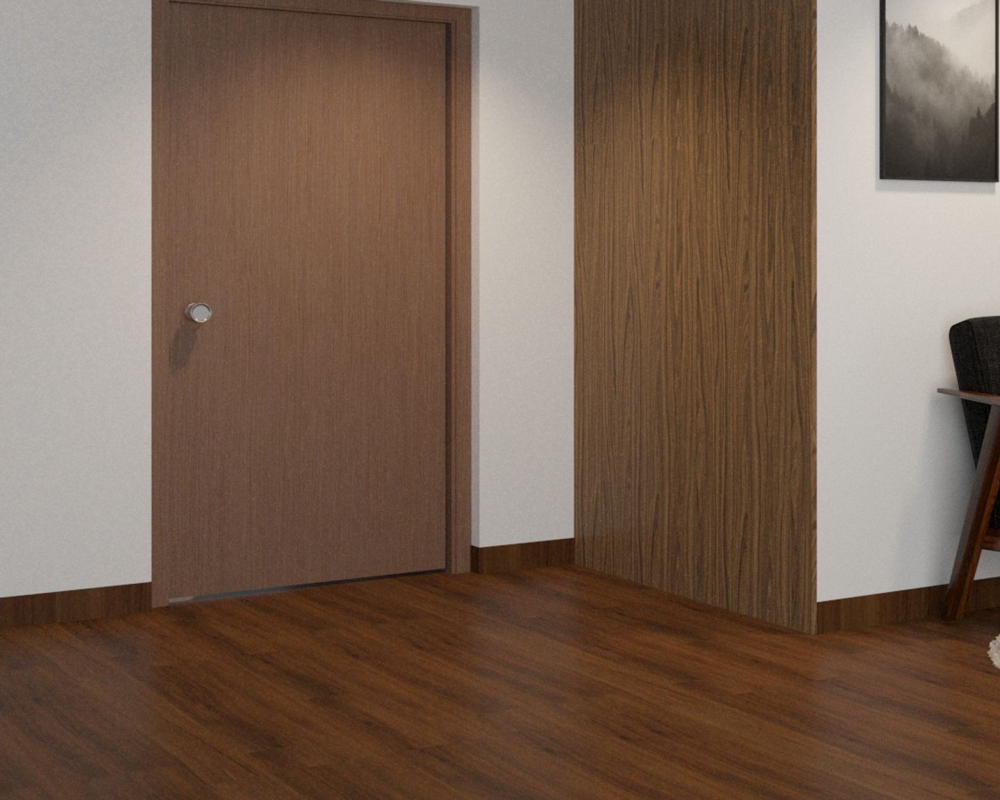 Dark Brown Flooring Design With A Matte Finish - Livspace