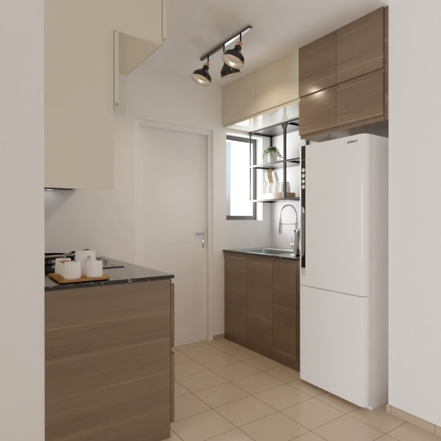Brown Kitchen Interior Design - Livspace