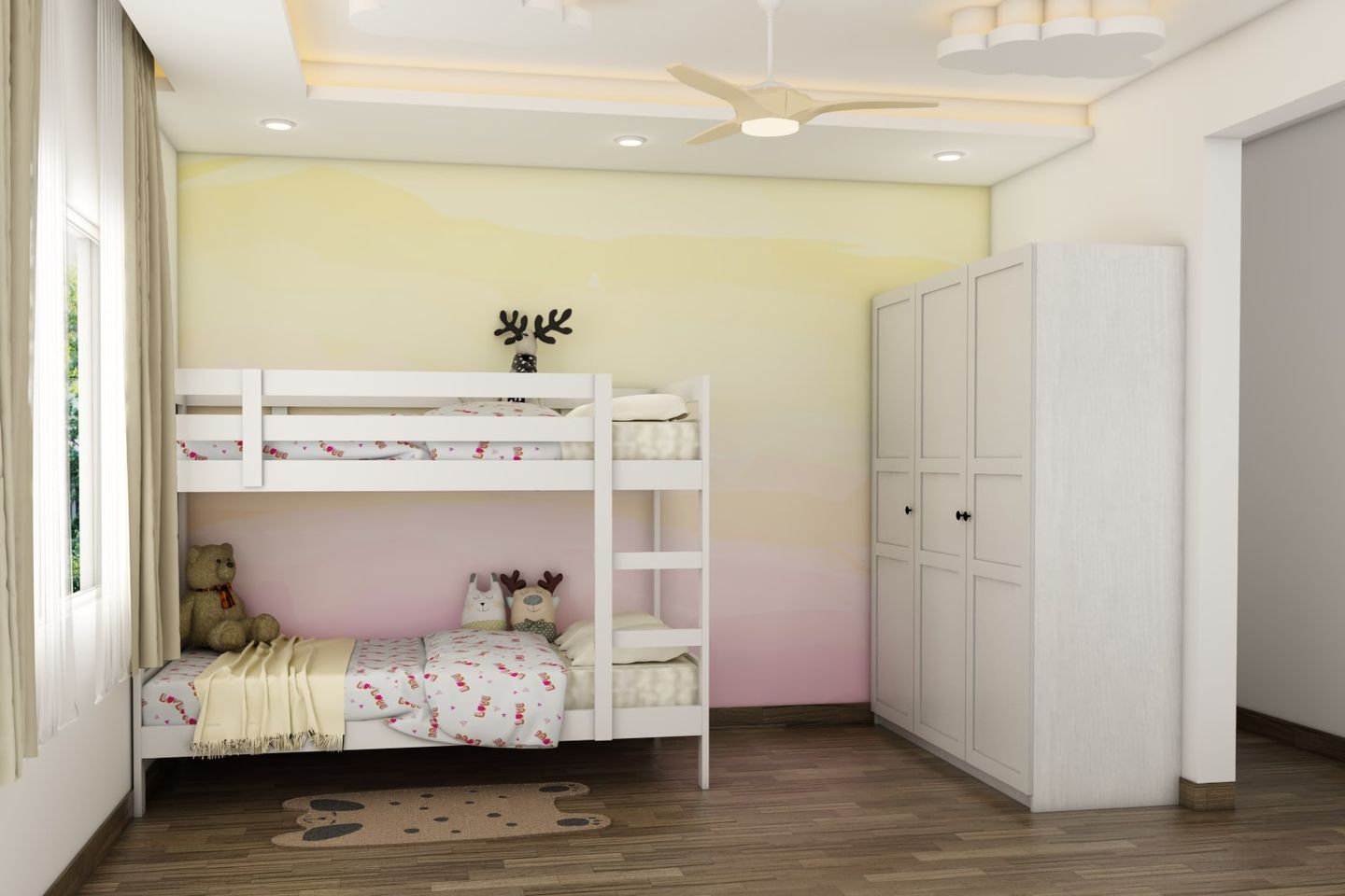 Kid's Bedroom With A Swing Wardrobe - Livspace