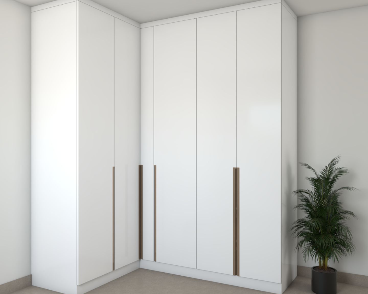 5-Door White Wardrobe - Livspace