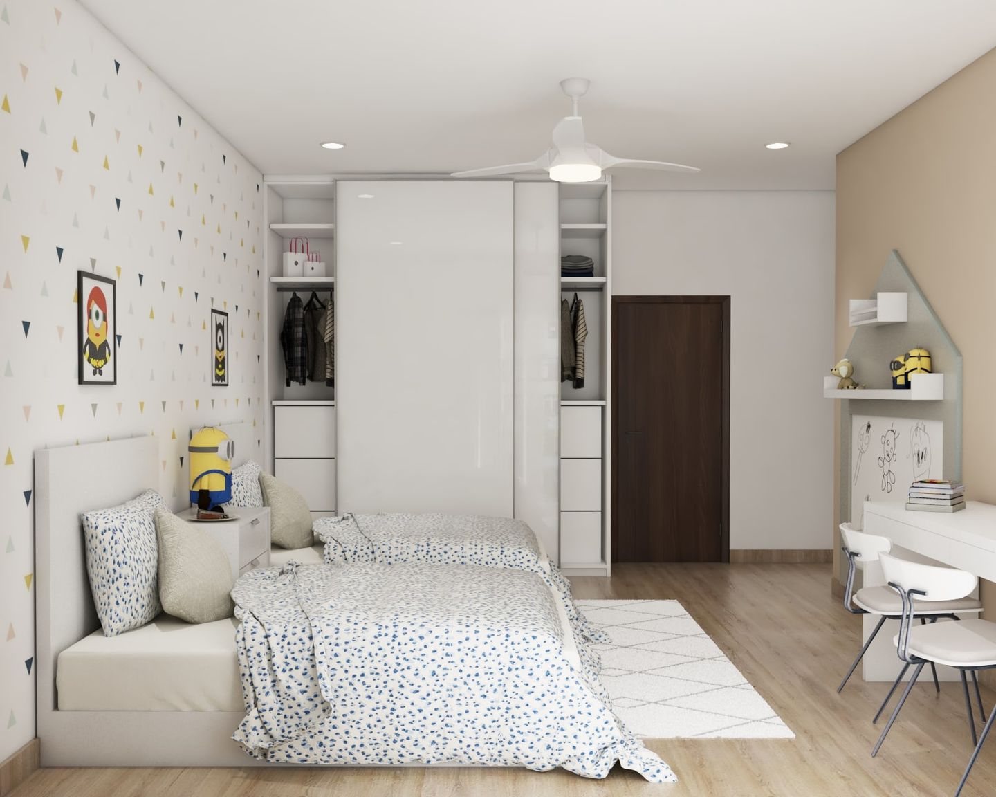 Two-Sharing Modern Kid's Bedroom - Livspace