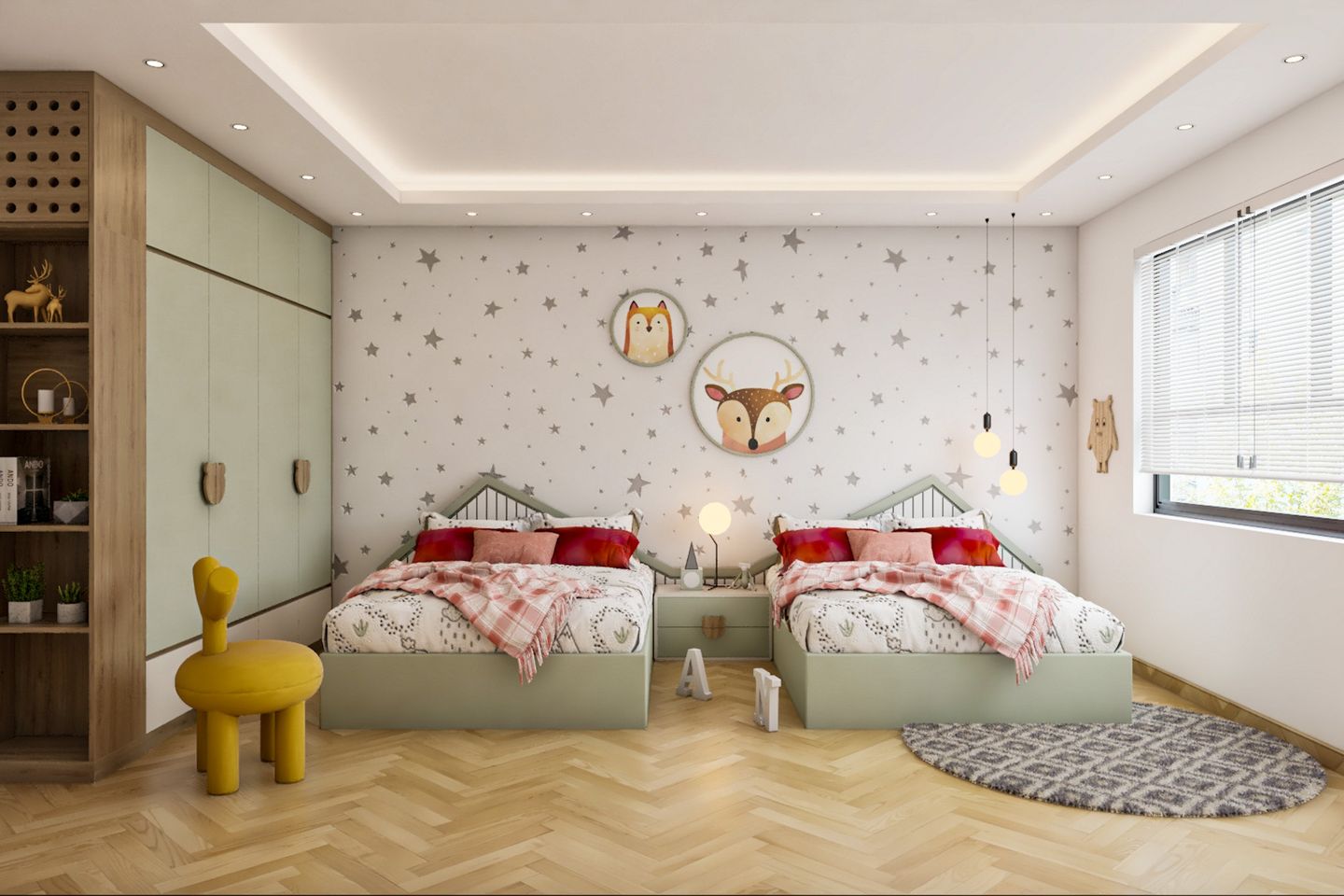 Kid's Bedroom With Twin Beds - Livspace
