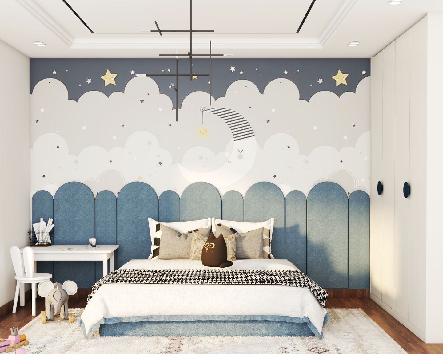 Kid's Bedroom With Pendant Lights - Livspace